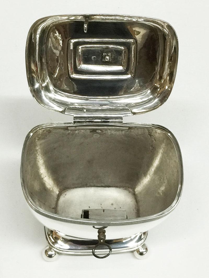 19th Century Dutch Sterling Silver Empire Style Tea Caddy, 1827