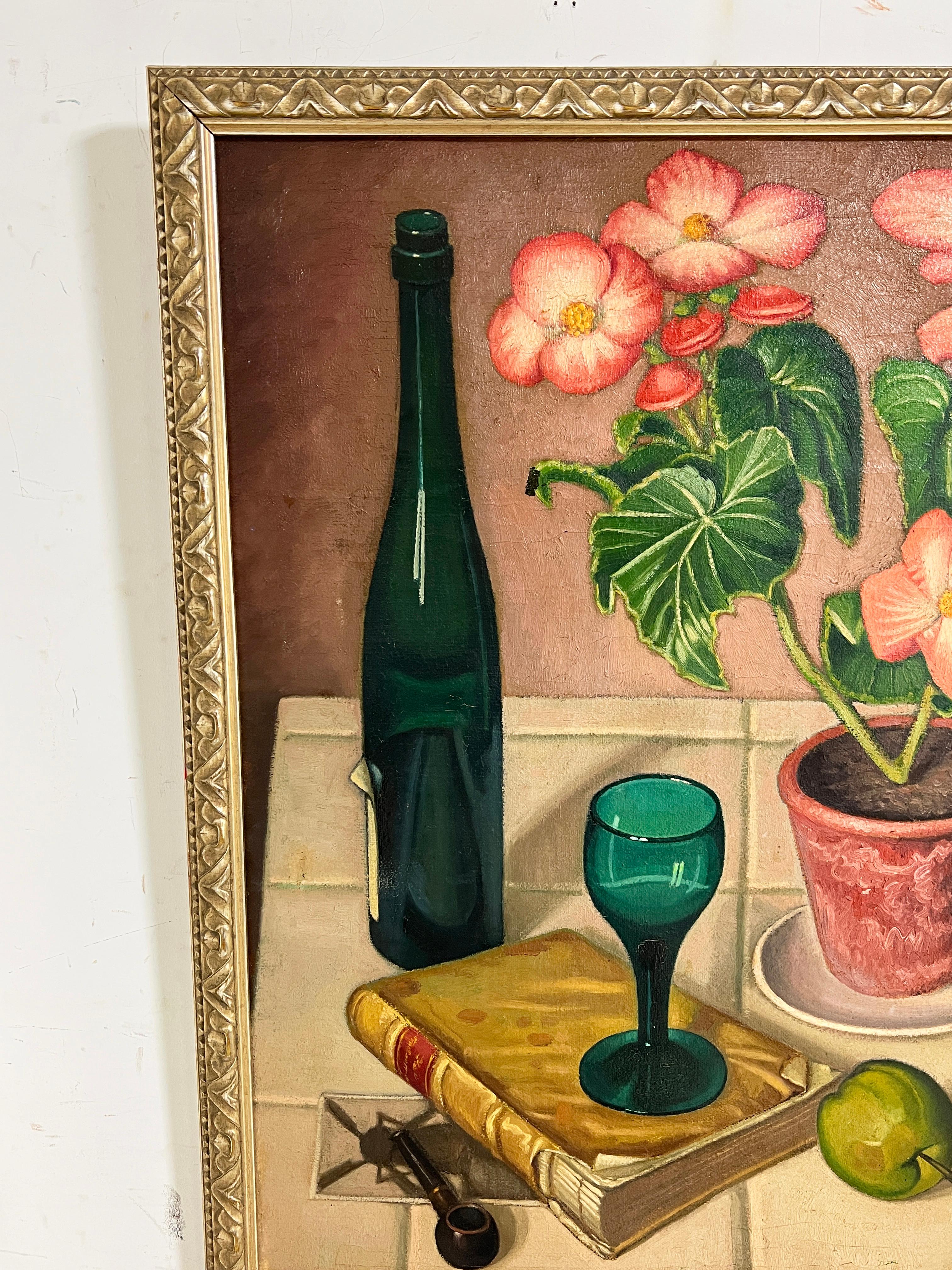 Mid-Century Modern Nature morte hollandaise peinte par Piet Bekker, vers les années 1940 en vente