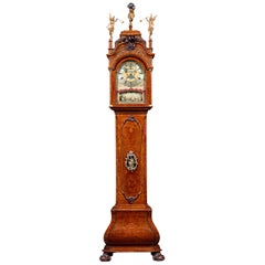 Dutch Striking Burl Walnut Tall Case Clock by Jonah Smith