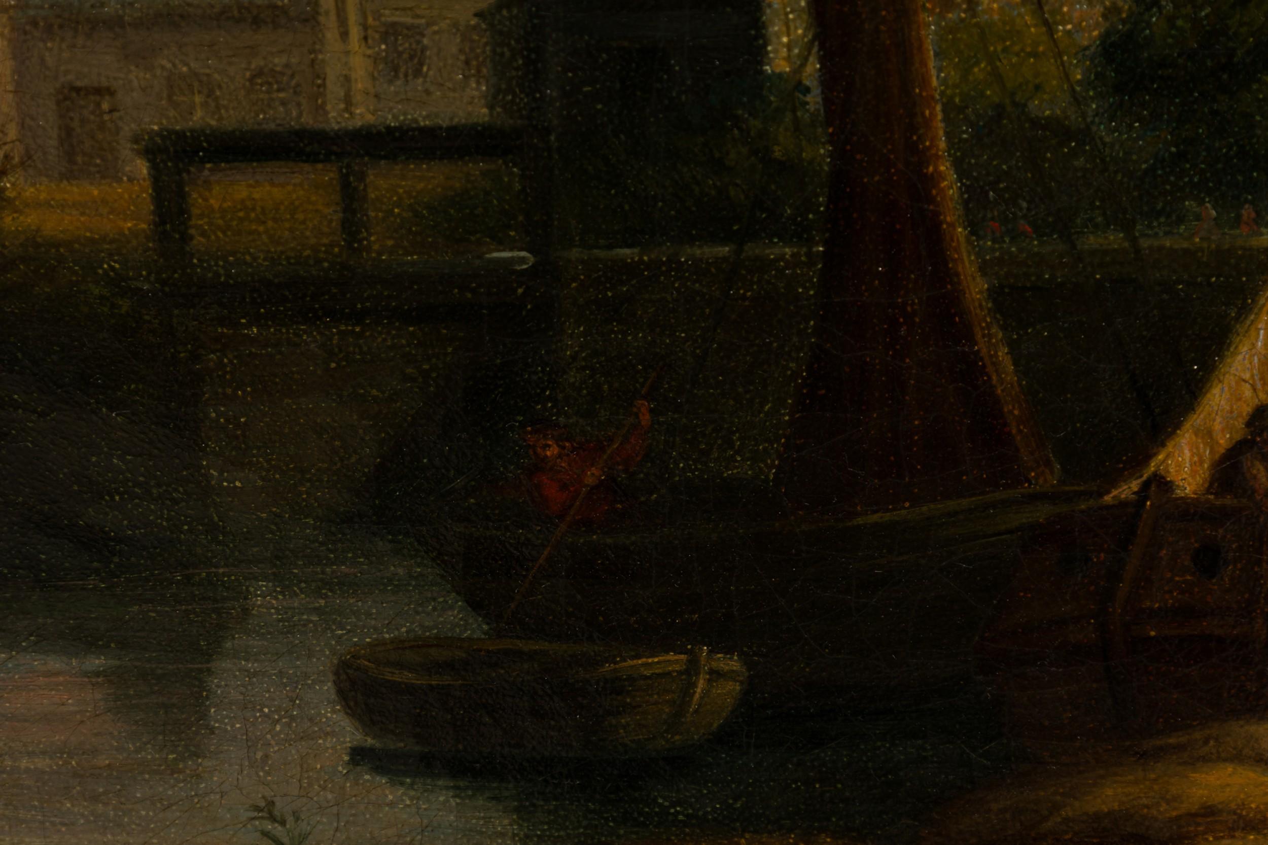 XIXe siècle Peinture à l'huile de style hollandais (19e siècle) en vente