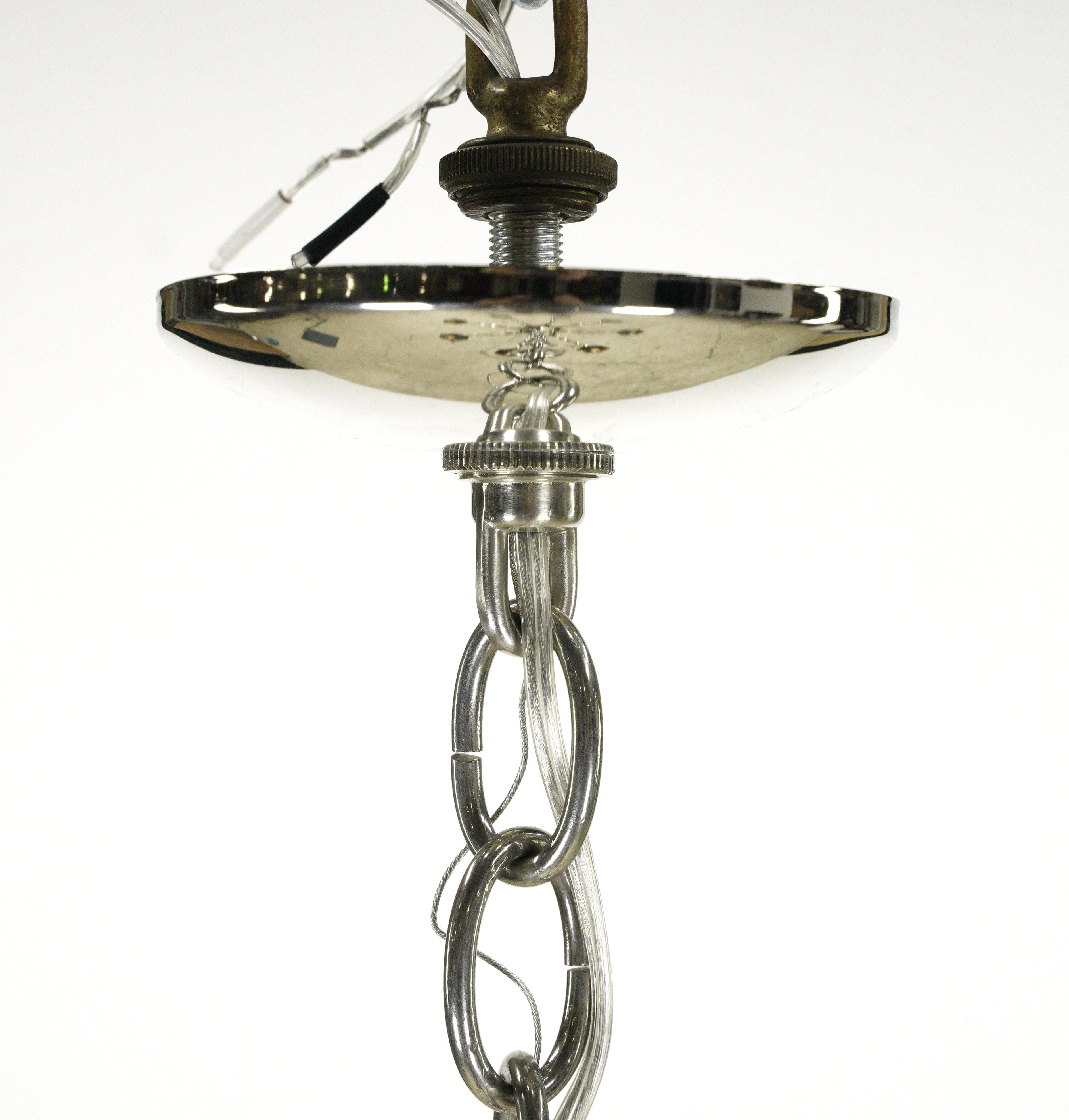 Lampadario in stile olandese a 8 bracci in ottone nichelato bicolore in vendita 8