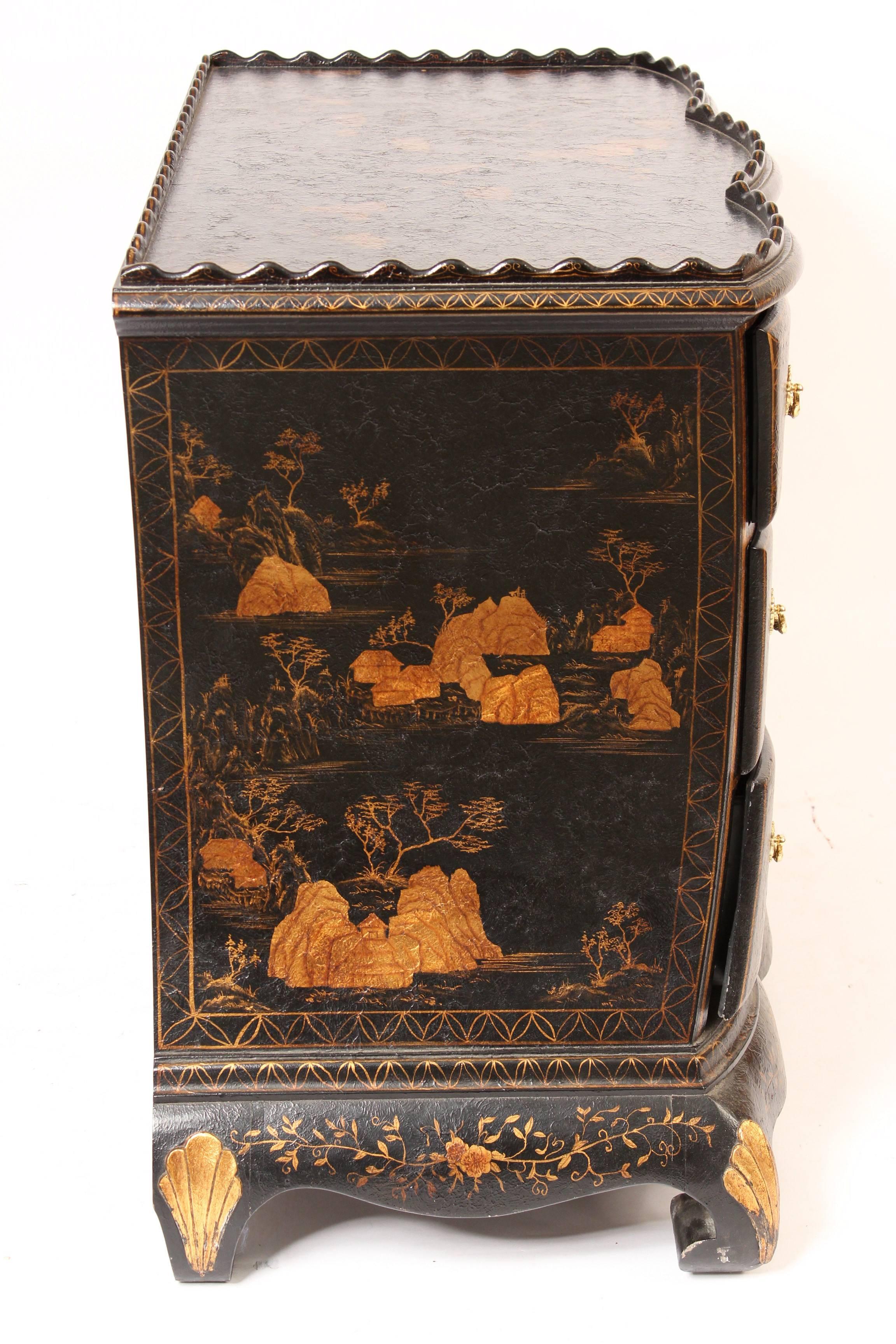 Chinese Dutch Style Chinoiserie Decorated Chest of Drawers