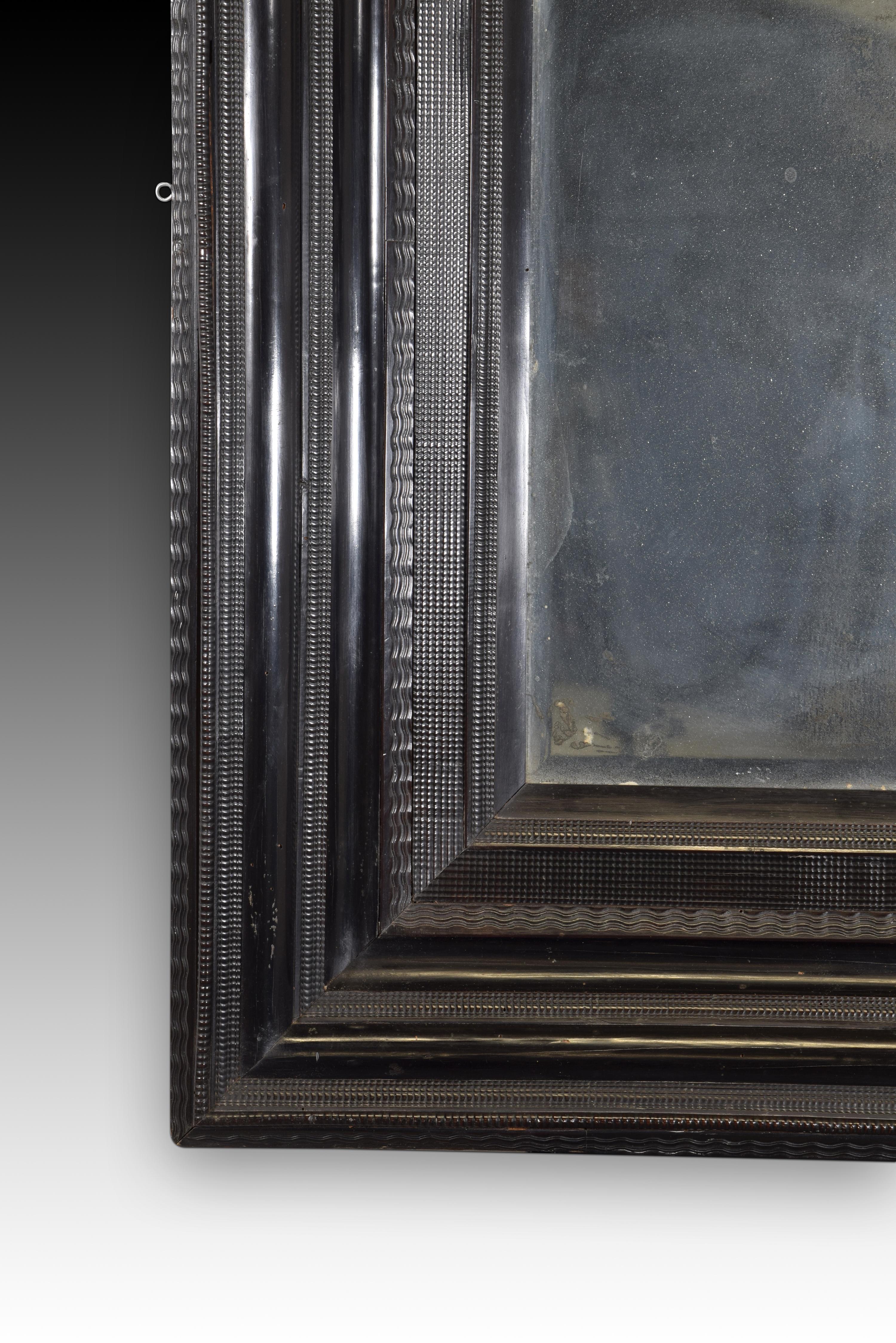 European Dutch Style Frame, Ebony, Wood, 17th Century For Sale