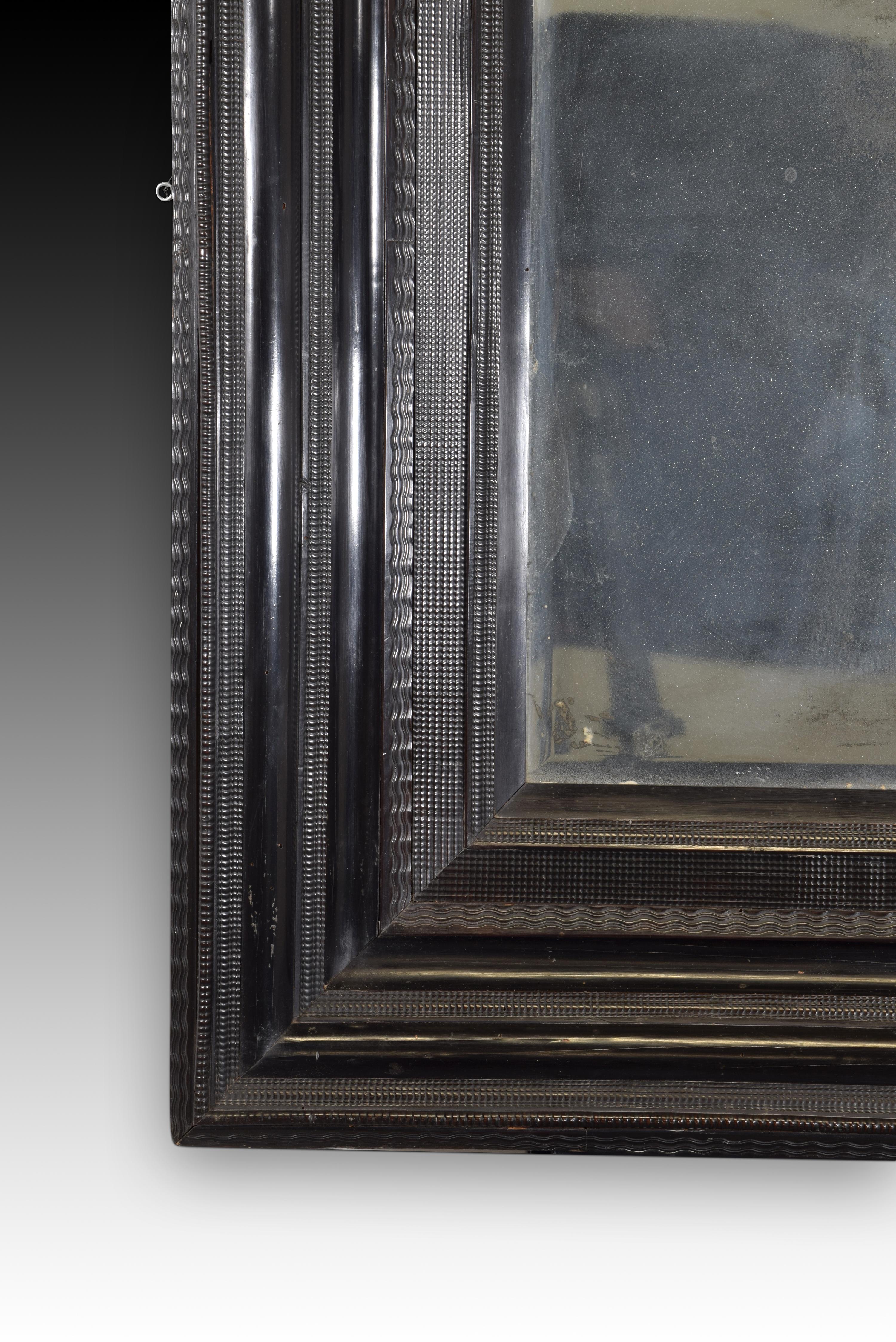 Dutch Style Frame, Ebony, Wood, 17th Century In Good Condition For Sale In Madrid, ES