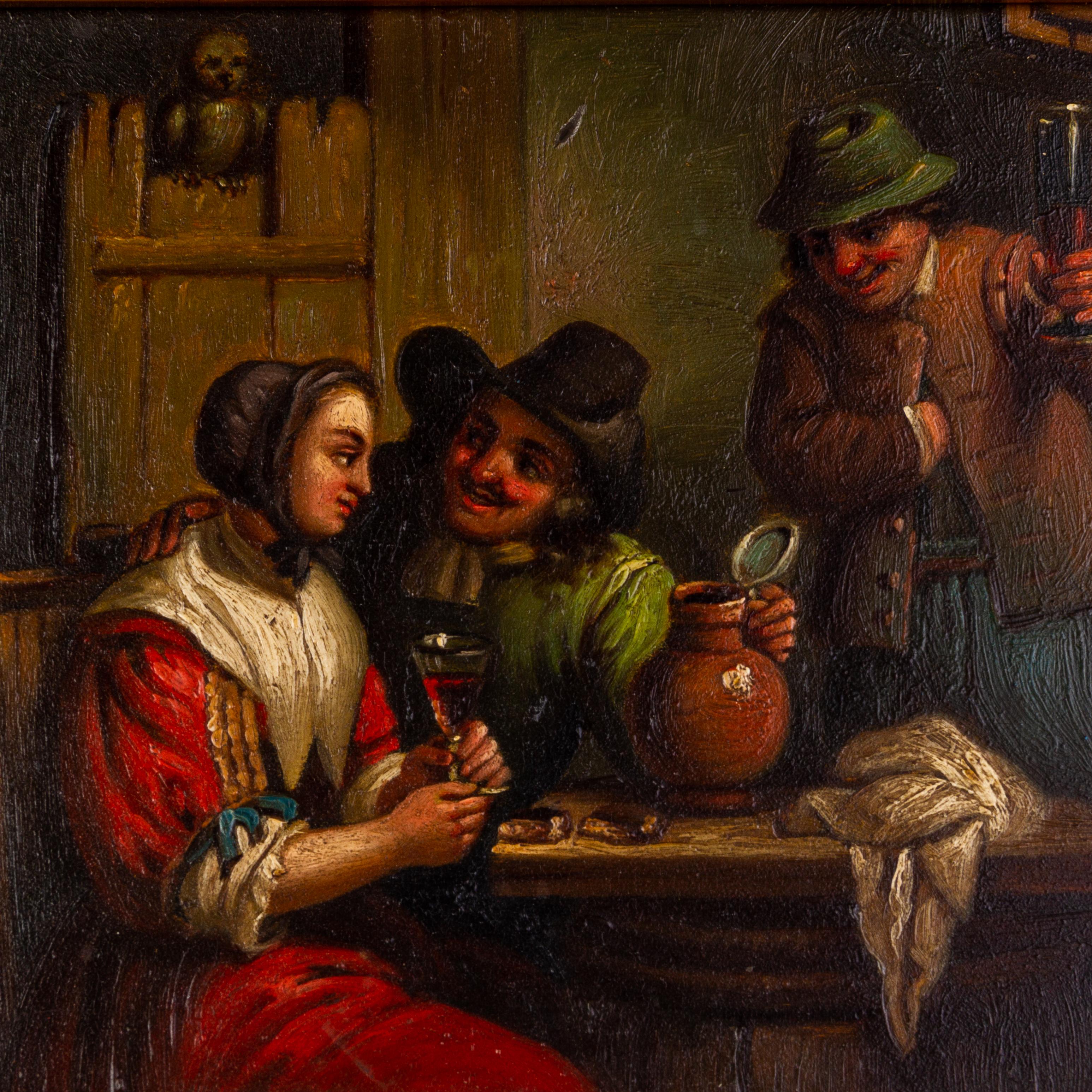 Dutch Tavern Scene After Teniers 19th Century Oil
From a private English collection
Free international shipping

