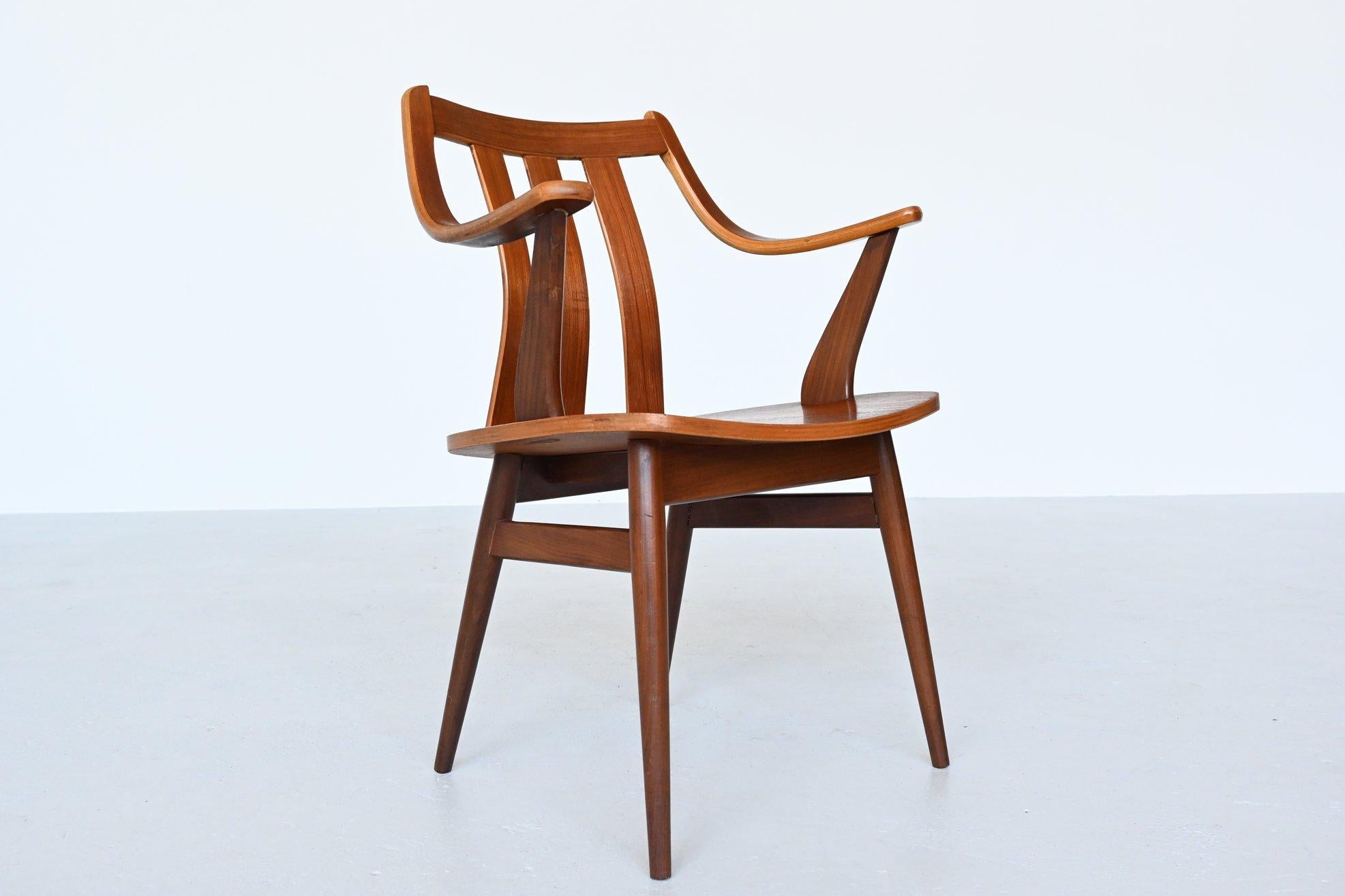 Dutch Teak Plywood Chairs Hans Brattrud Style, 1960 5