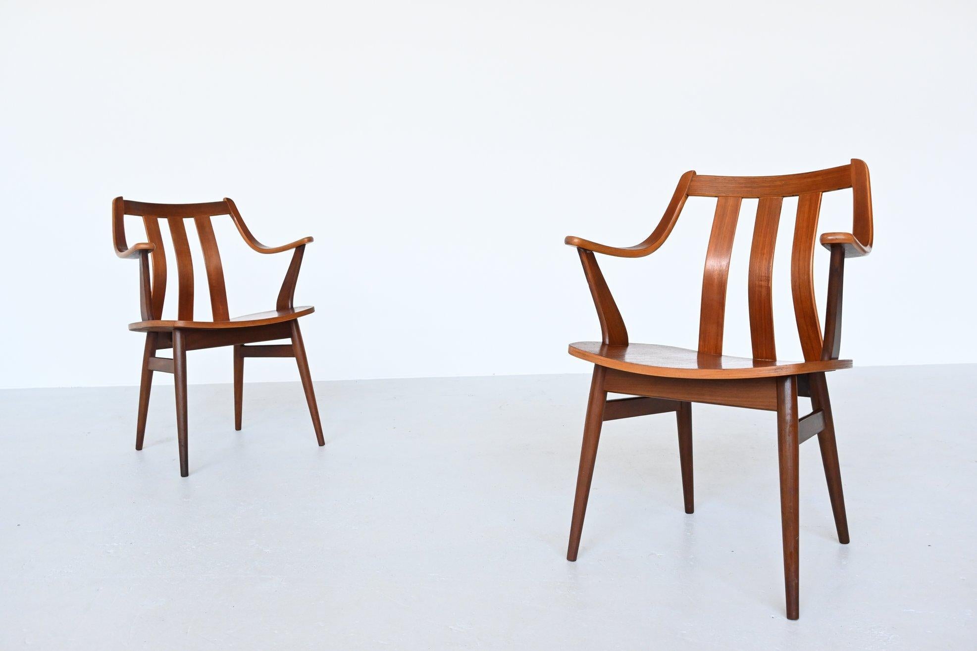 Dutch Teak Plywood Chairs Hans Brattrud Style, 1960 2