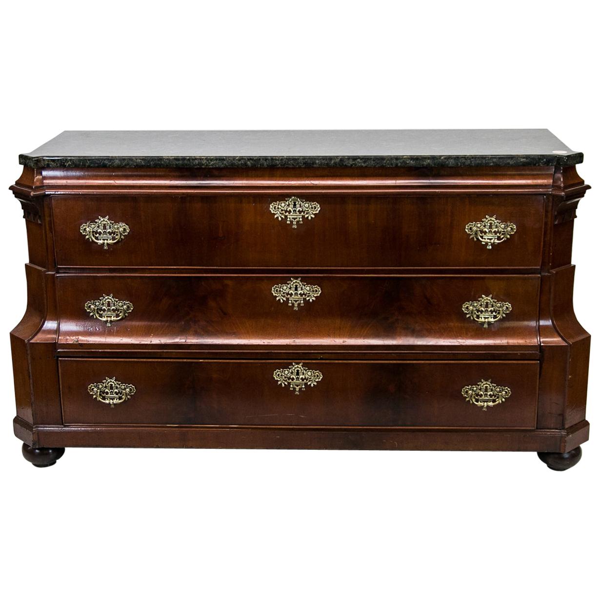 Dutch Three-Drawer Granite Top Chest For Sale