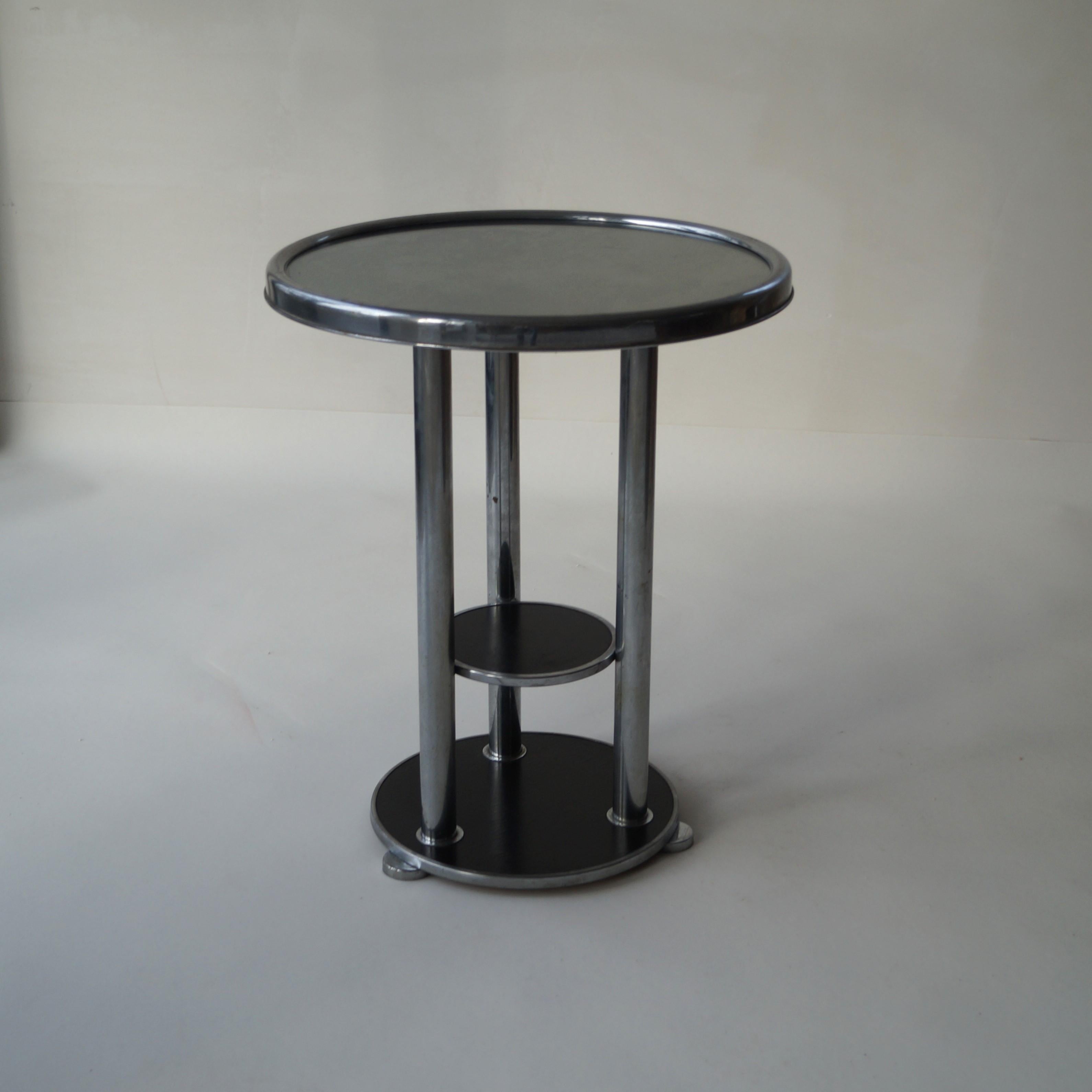 Dutch three tiered Bauhaus side table, 1930s For Sale 7