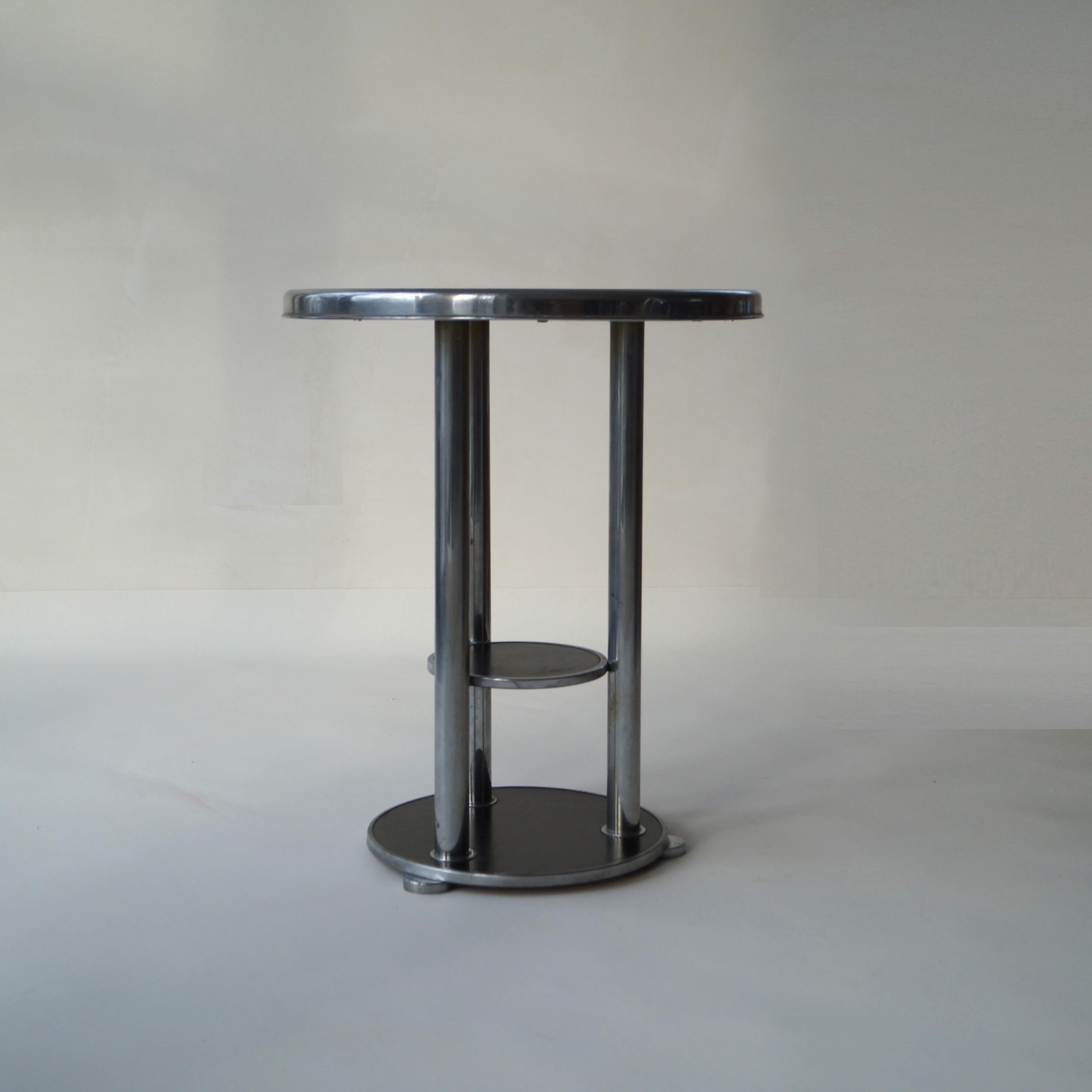 Mid-20th Century Dutch three tiered Bauhaus side table, 1930s For Sale
