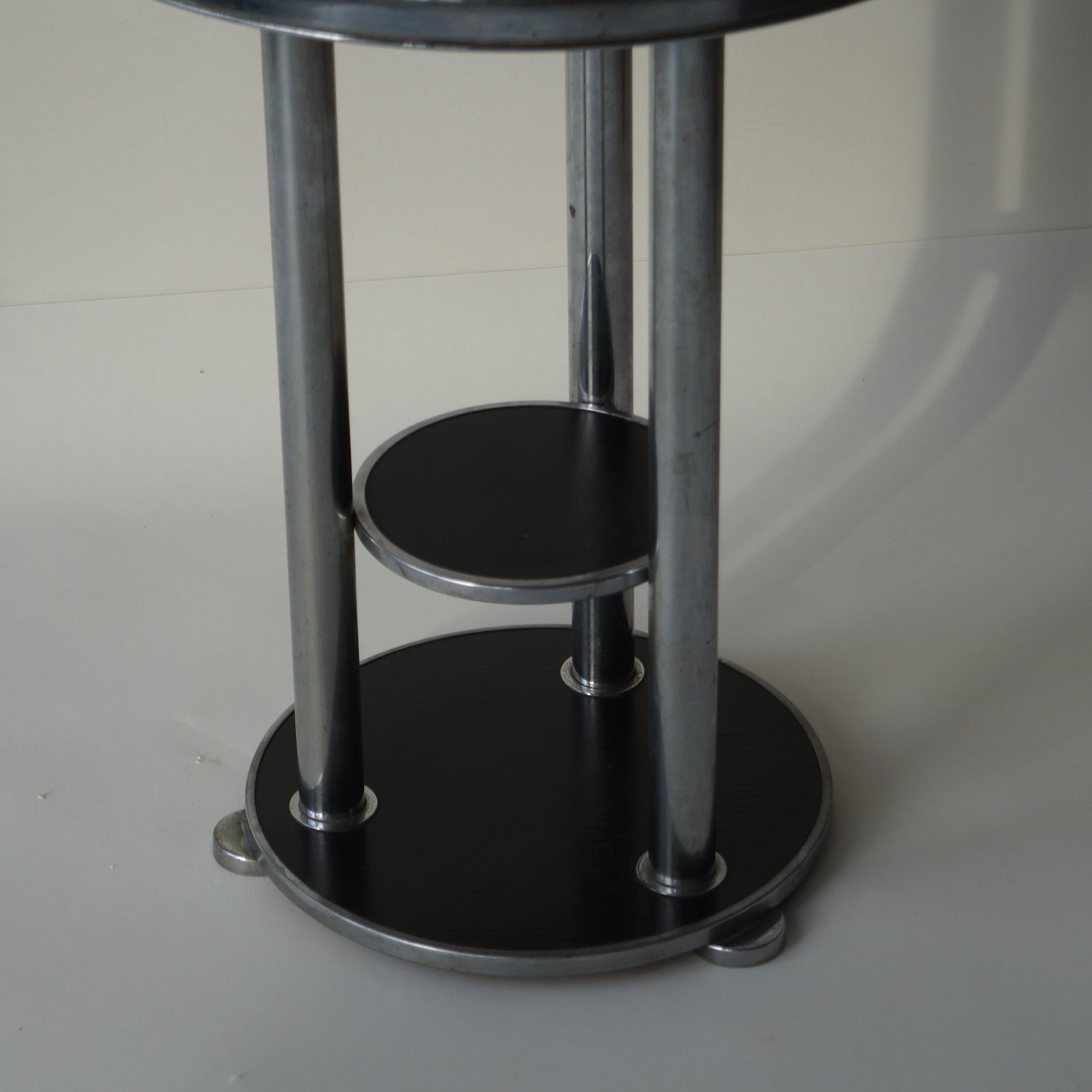 Dutch three tiered Bauhaus side table, 1930s For Sale 4