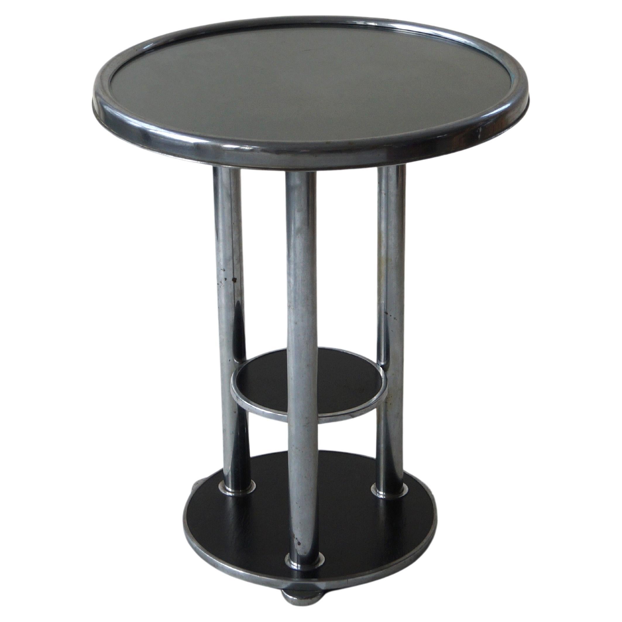 Dutch three tiered Bauhaus side table, 1930s For Sale