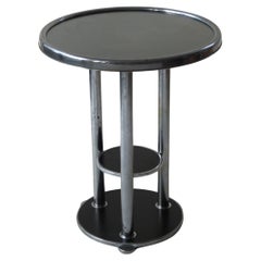 Used Dutch three tiered Bauhaus side table, 1930s