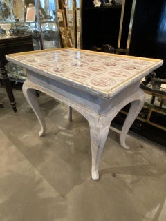 Dutch Tile Topped Side/Tea Table