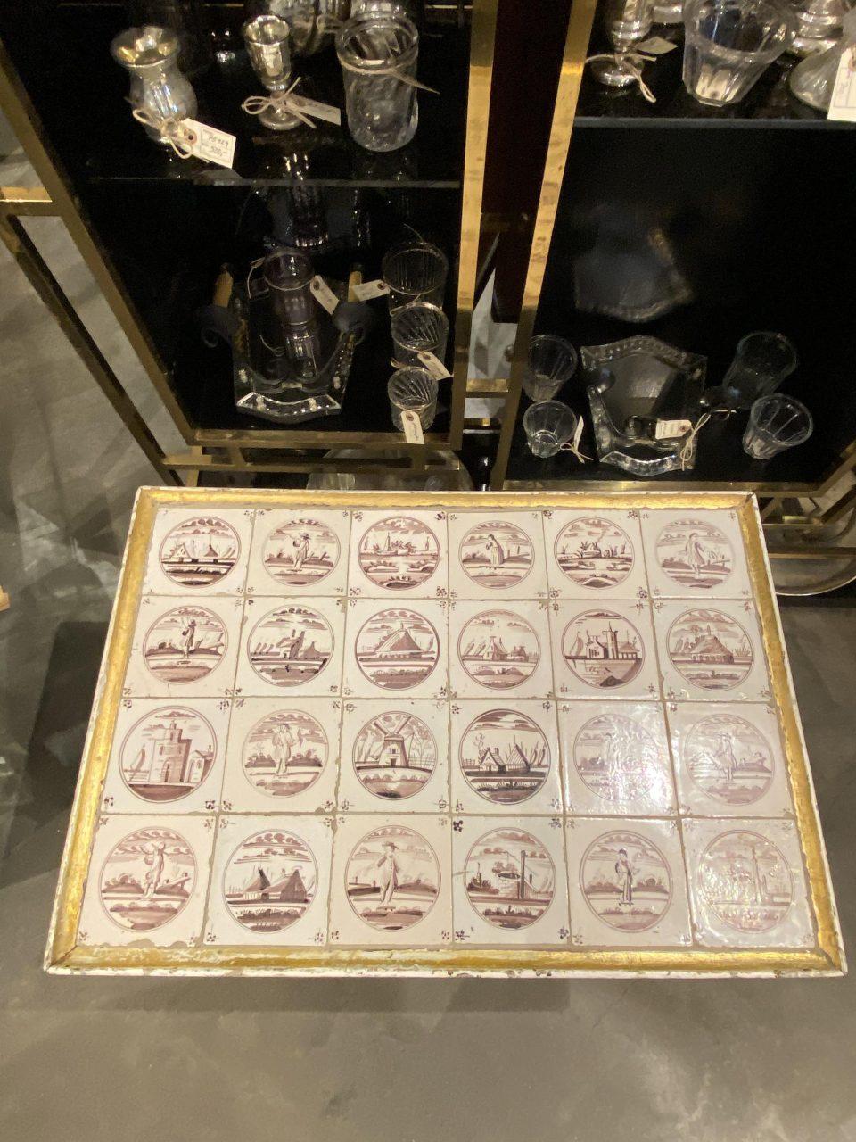 Ceramic Dutch Tile Topped Side/Tea Table For Sale