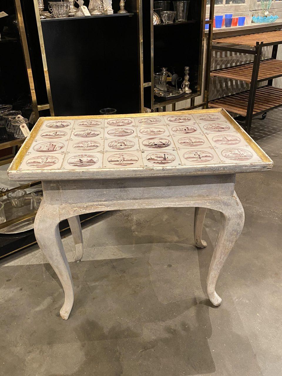 Dutch Tile Topped Side/Tea Table For Sale 1