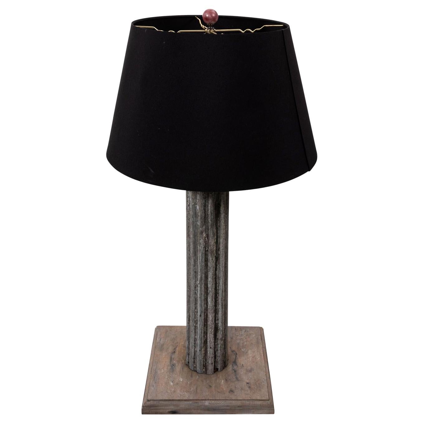 Dutch Tin Fluted Column Lamp For Sale