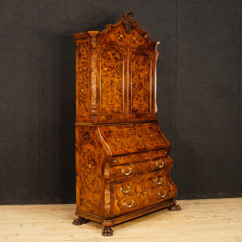 Dutch Trumeau in Inlaid Wood with Floral Decorations from 20th Century 3