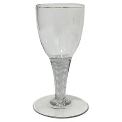Antique Dutch Twist Wine Glass, Ca 1750-1770