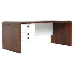 Dutch unusual writing desk in wenge and white The Netherlands 1970