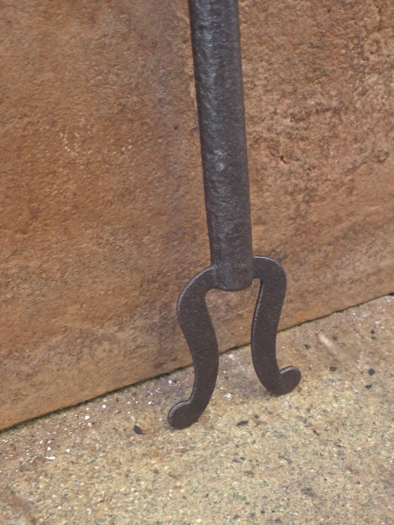 Wrought Iron Dutch Victorian Blow Poker, 19th Century For Sale