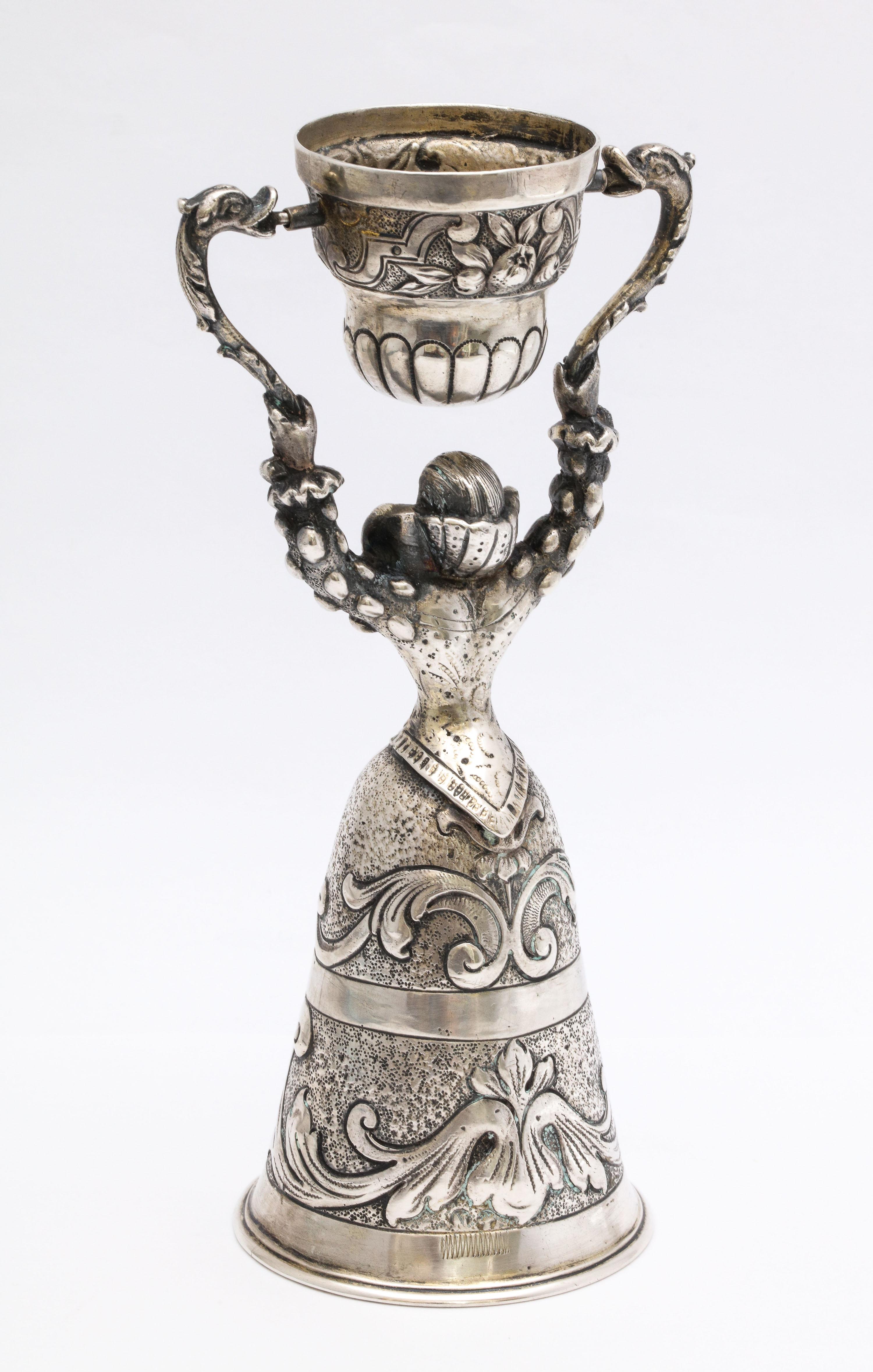 Mid-19th Century Dutch Victorian Period Continental Silver '.800' Wager/Marriage Cup