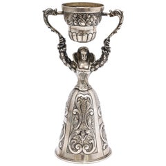 Antique Dutch Victorian Period Continental Silver '.800' Wager/Marriage Cup