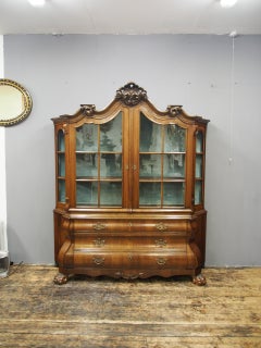 Dutch Victorian Walnut Display Cabinet