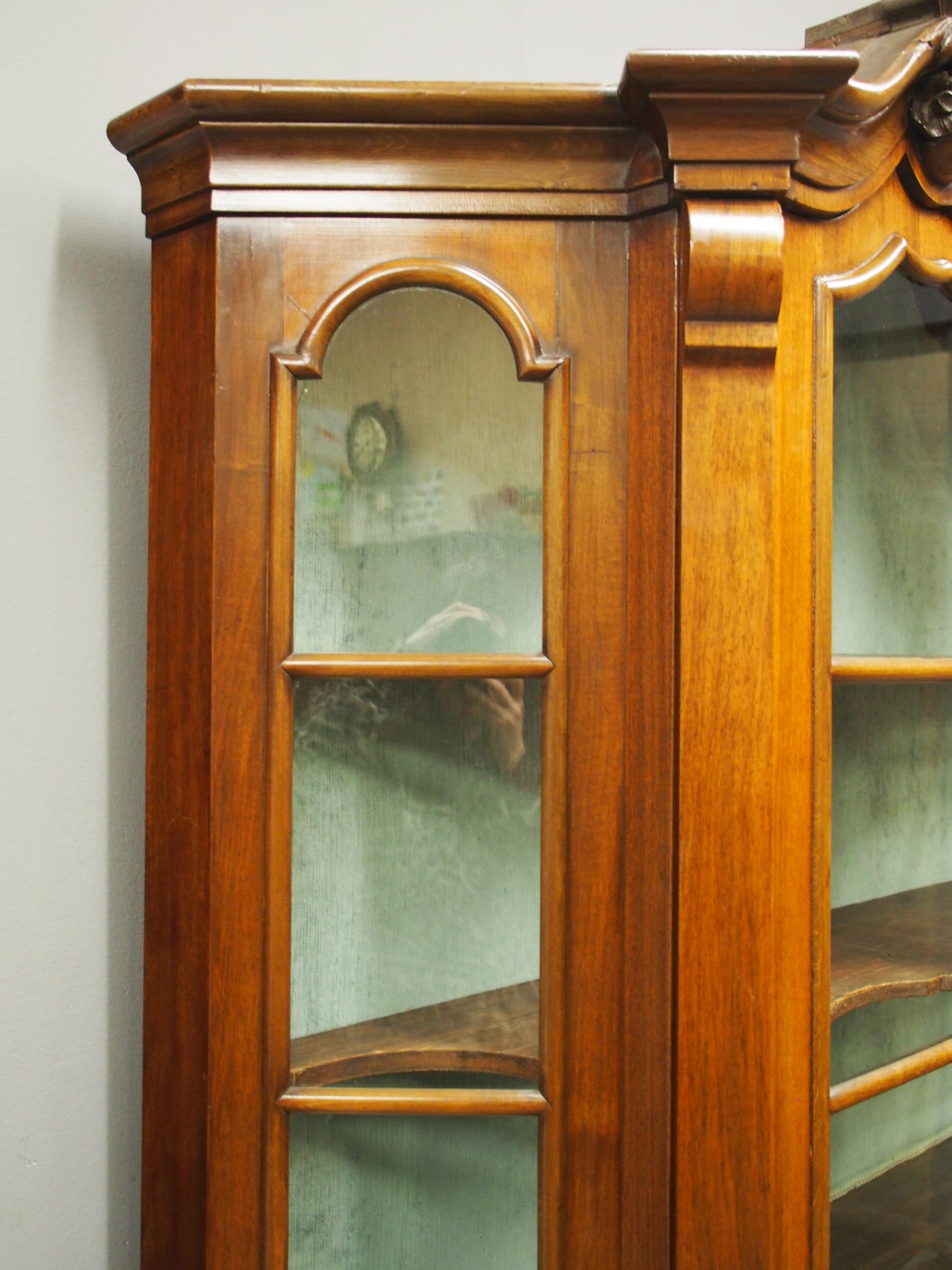 Dutch Victorian Walnut Display Cabinet For Sale 2