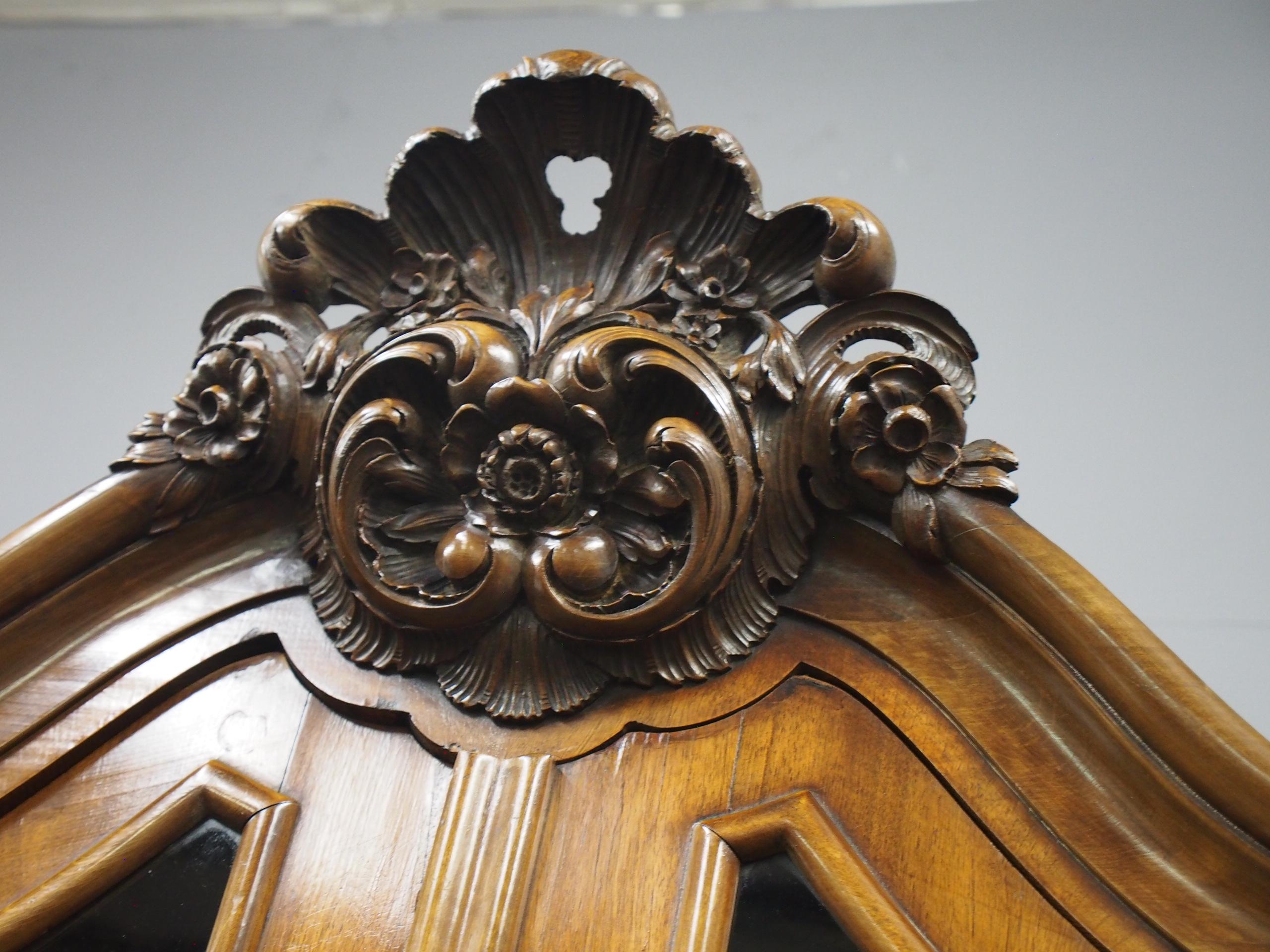Dutch Victorian Walnut Display Cabinet For Sale 3