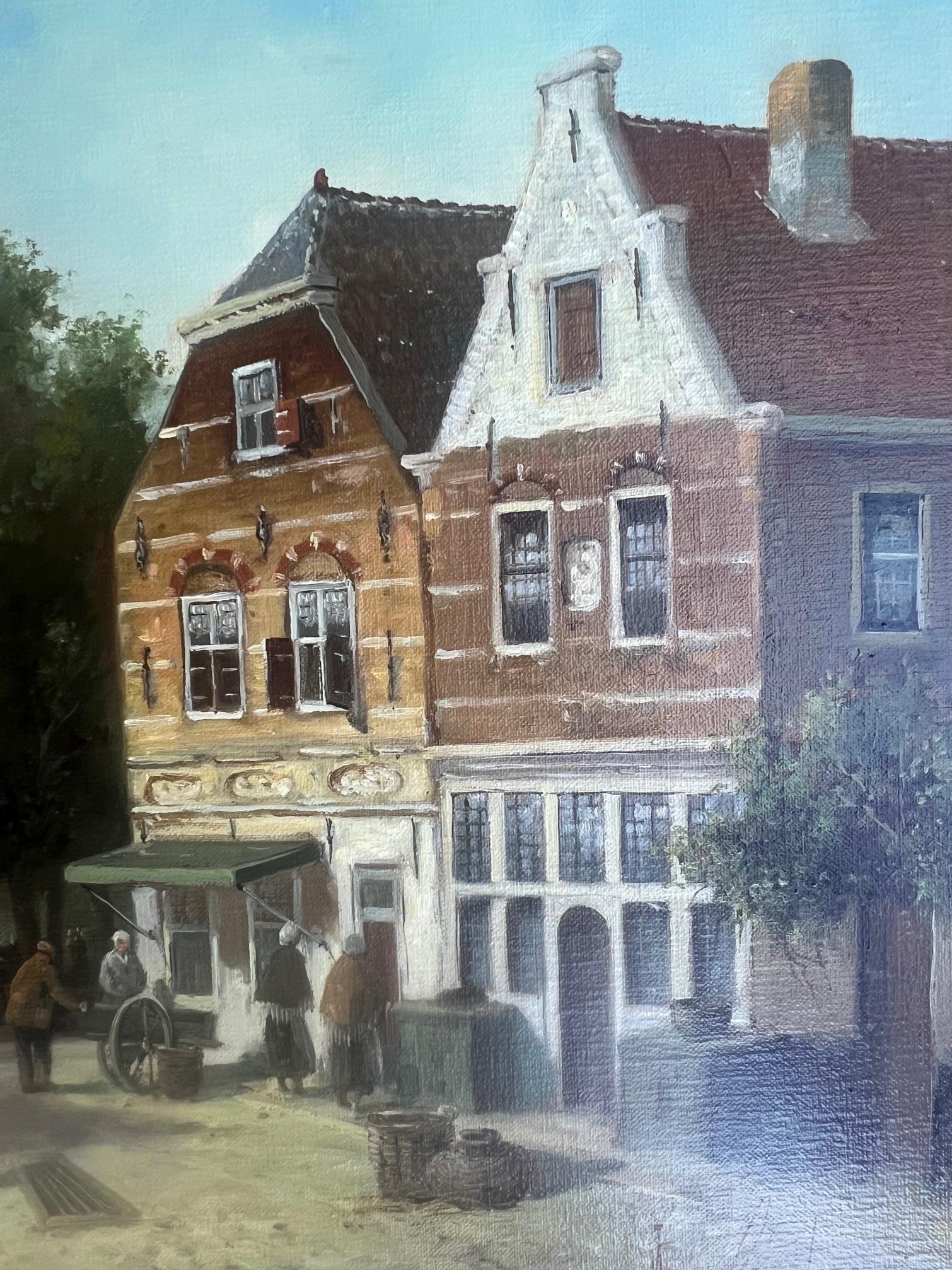 Dutch Village Street Scene by Jan van Rijsewijk For Sale 4