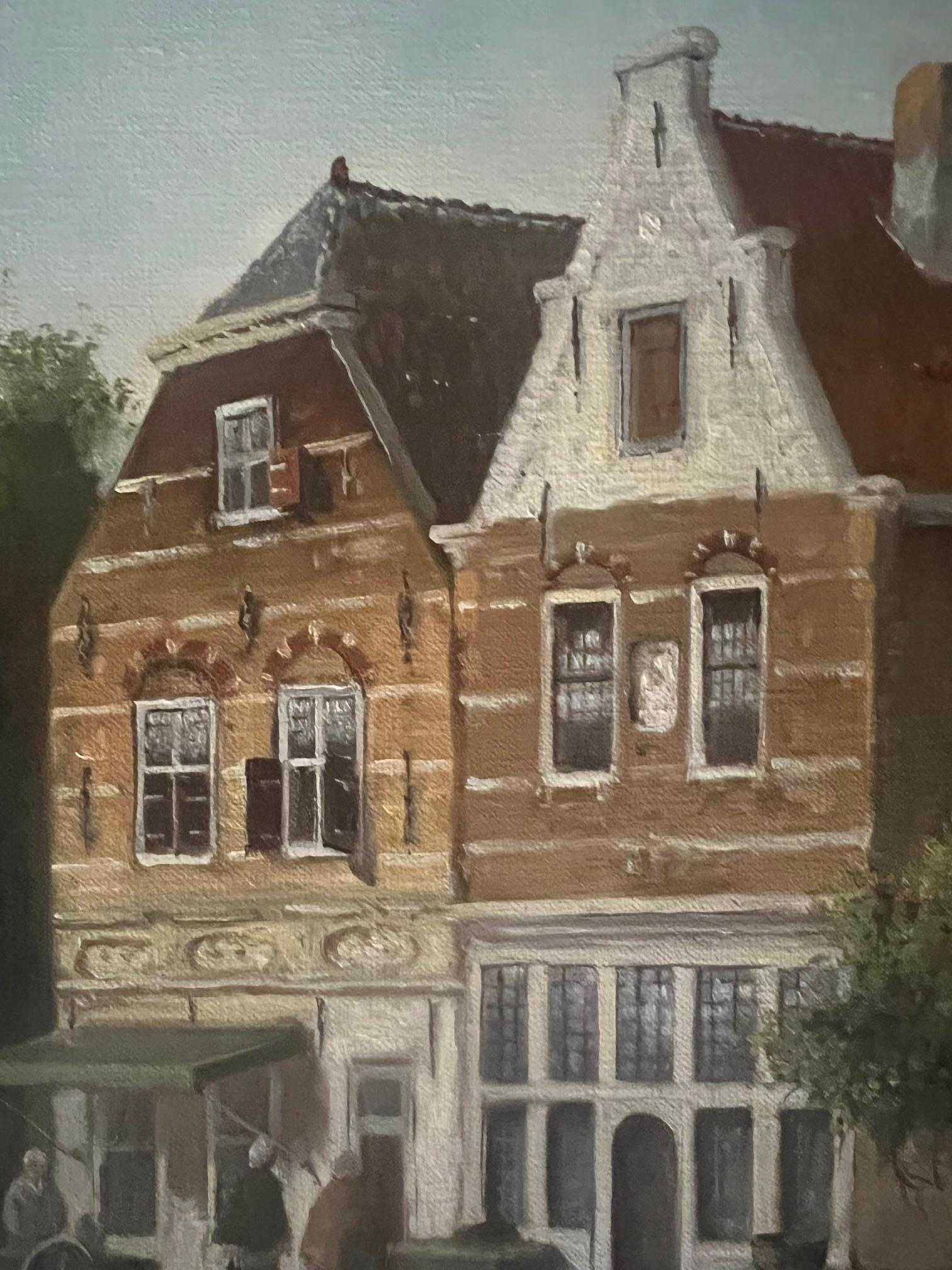 Dutch Village Street Scene by Jan van Rijsewijk For Sale 9