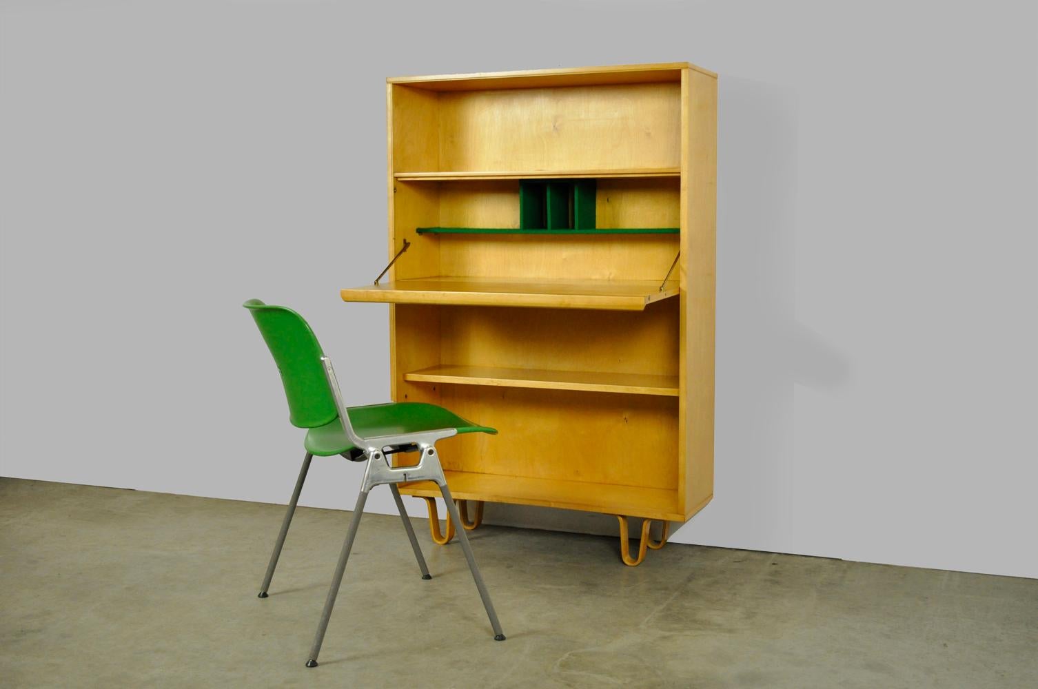 Dutch vintage birch series secretaire BB04 by Cees Braakman for UMS Pastoe, 1950 For Sale 4