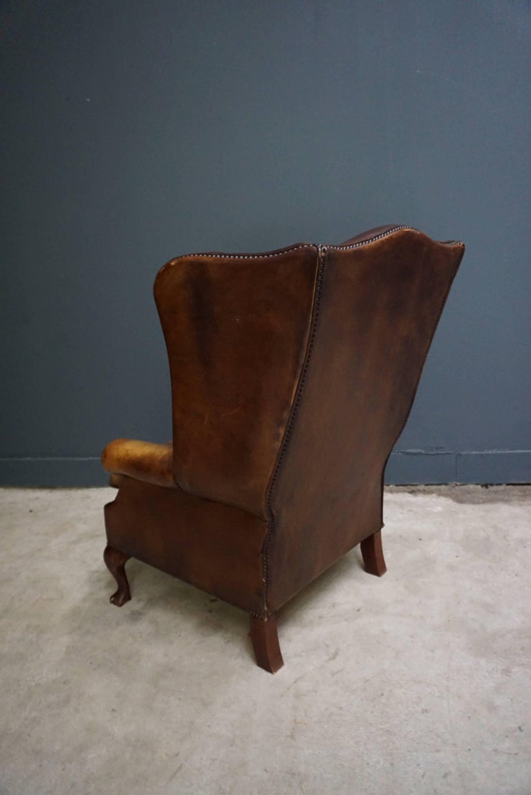 Dutch Vintage Cognac-Colored Leather Club Chair at 1stDibs