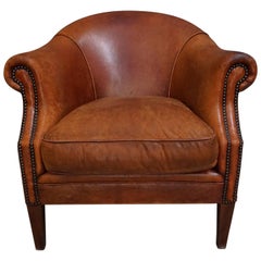Dutch Vintage Cognac-Colored Leather Club Chair