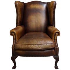 Dutch Vintage Cognac-Colored Leather Club Chair