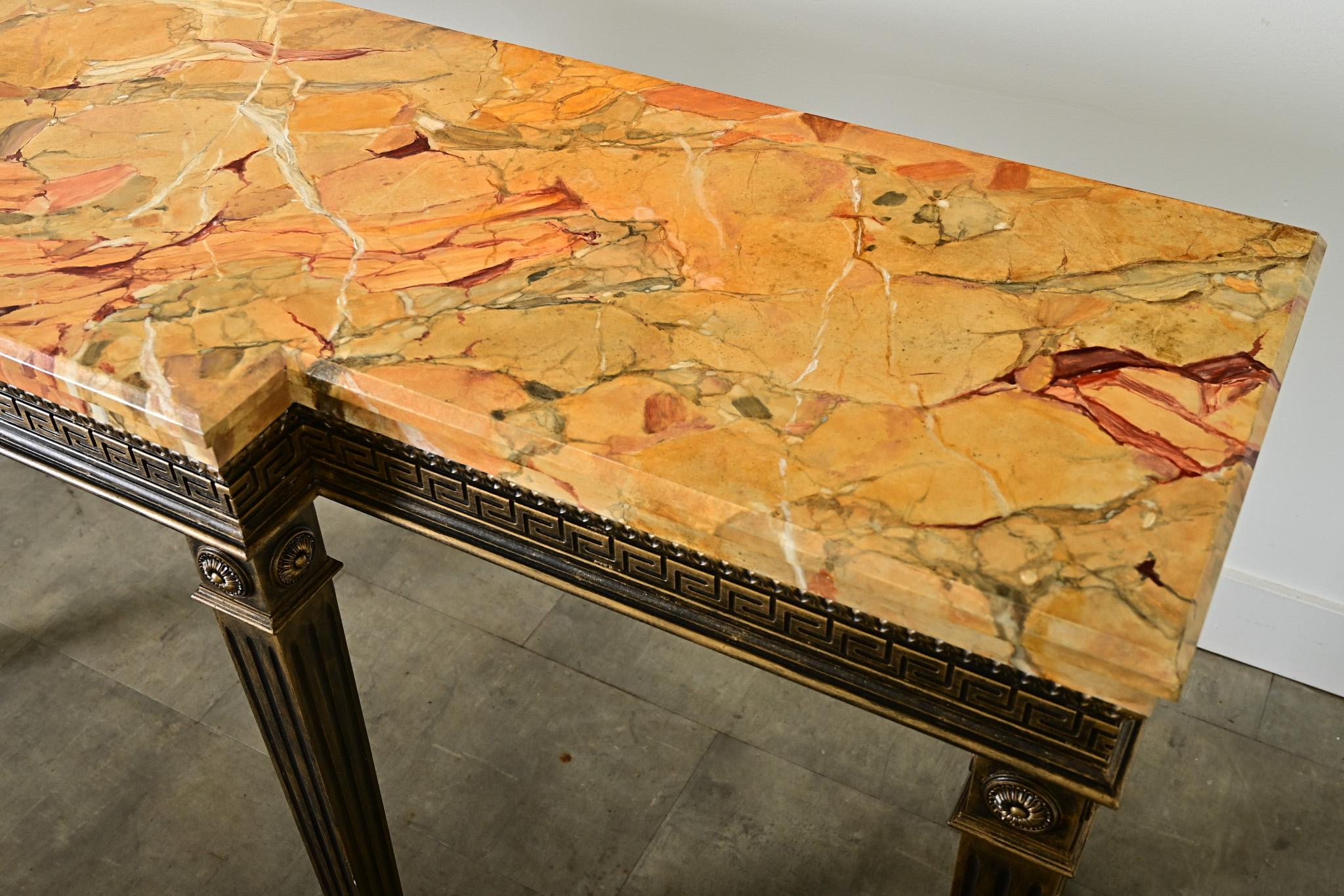Dutch Vintage Louis XVI Faux Marble Console For Sale 3
