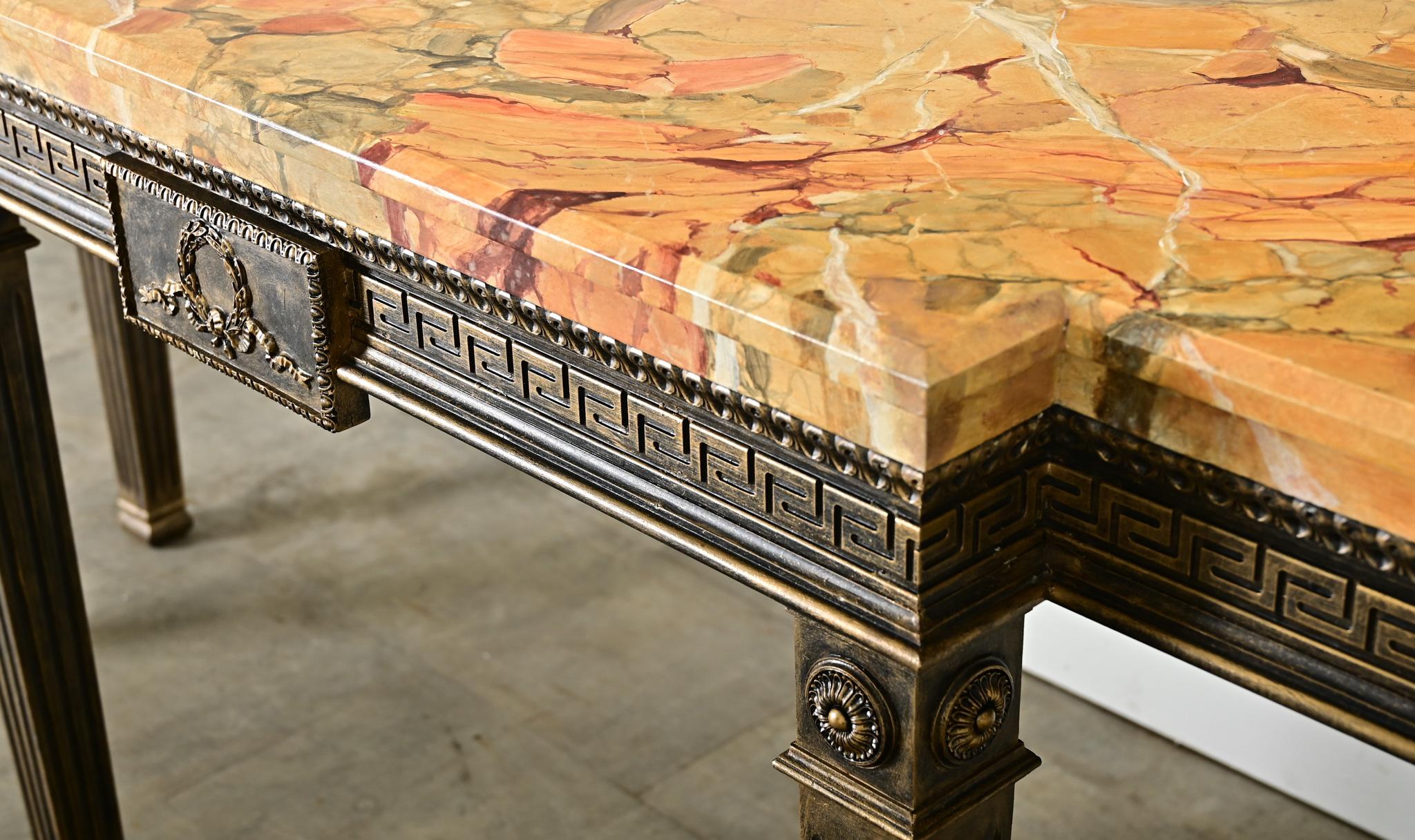 Dutch Vintage Louis XVI Faux Marble Console For Sale 4