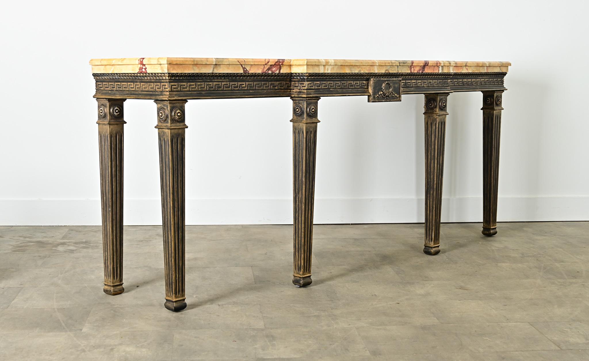 Dutch Vintage Louis XVI Faux Marble Console For Sale 5