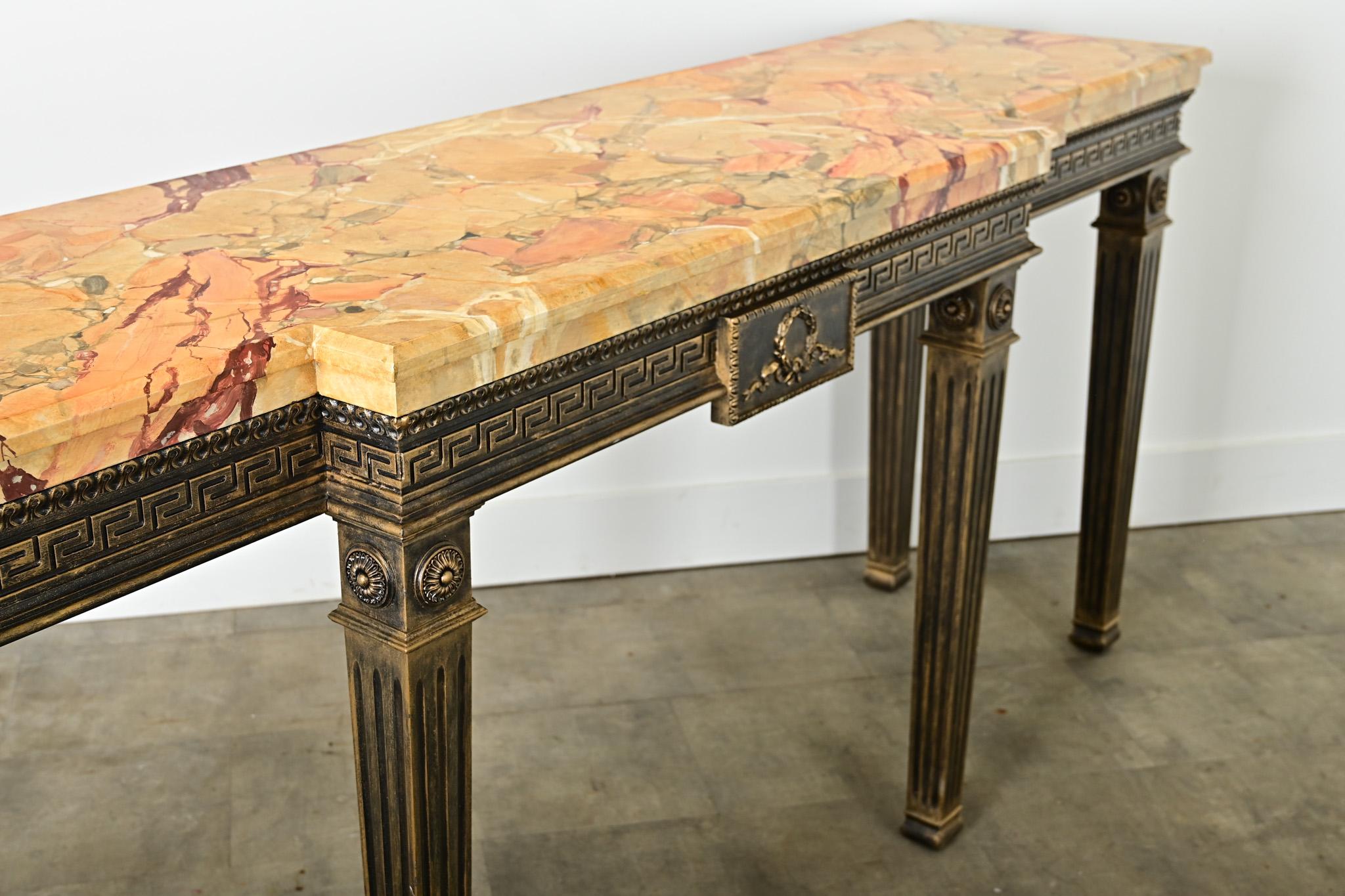 Dutch Vintage Louis XVI Faux Marble Console For Sale 6