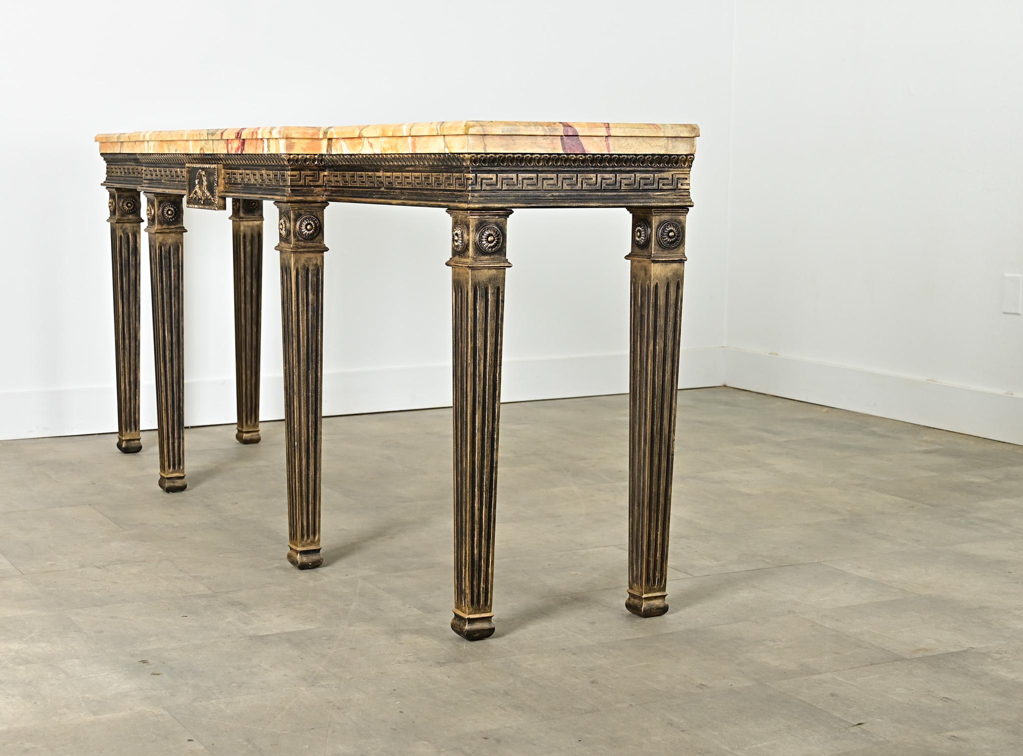 Dutch Vintage Louis XVI Faux Marble Console For Sale 7
