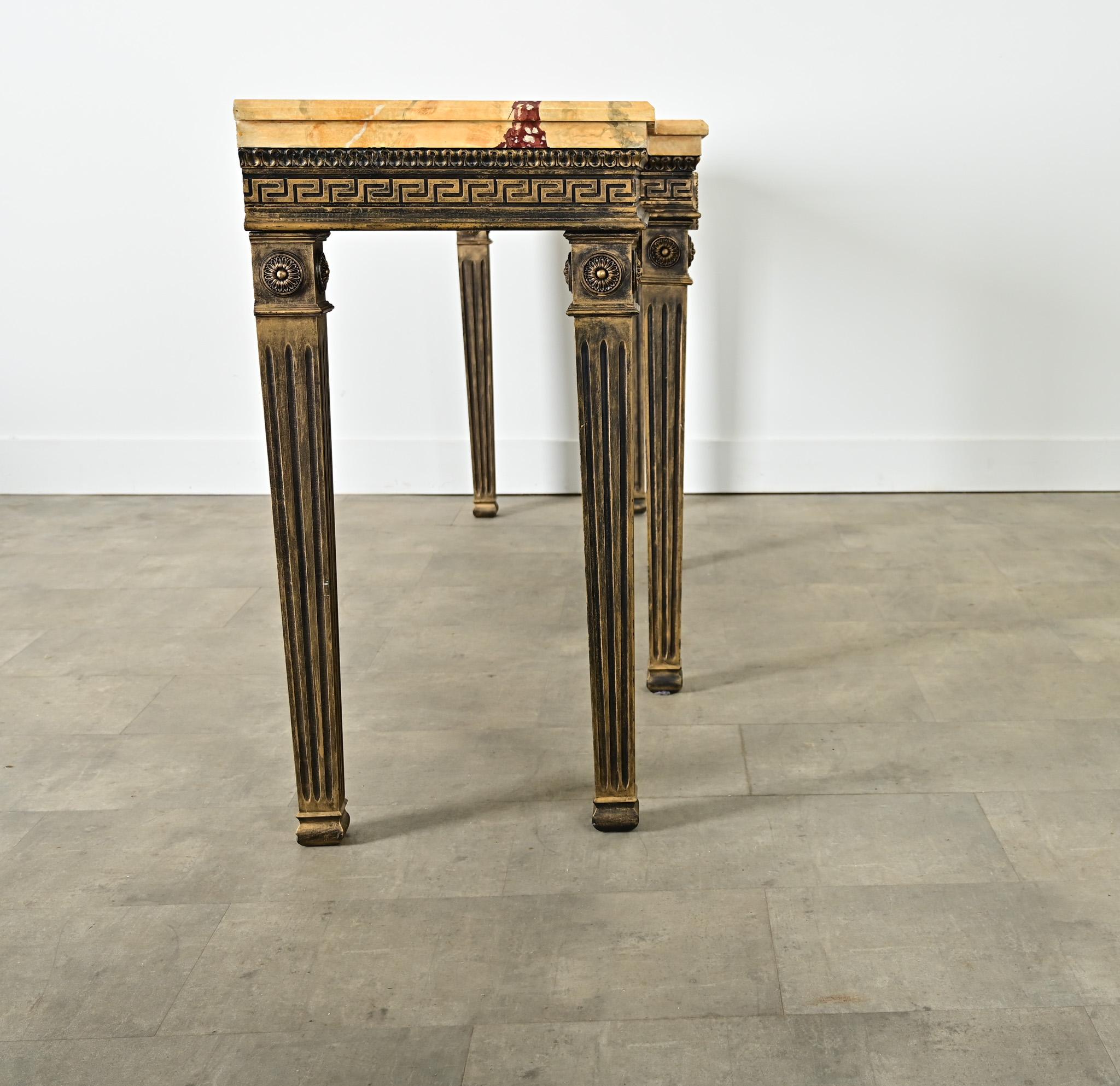 Dutch Vintage Louis XVI Faux Marble Console For Sale 9