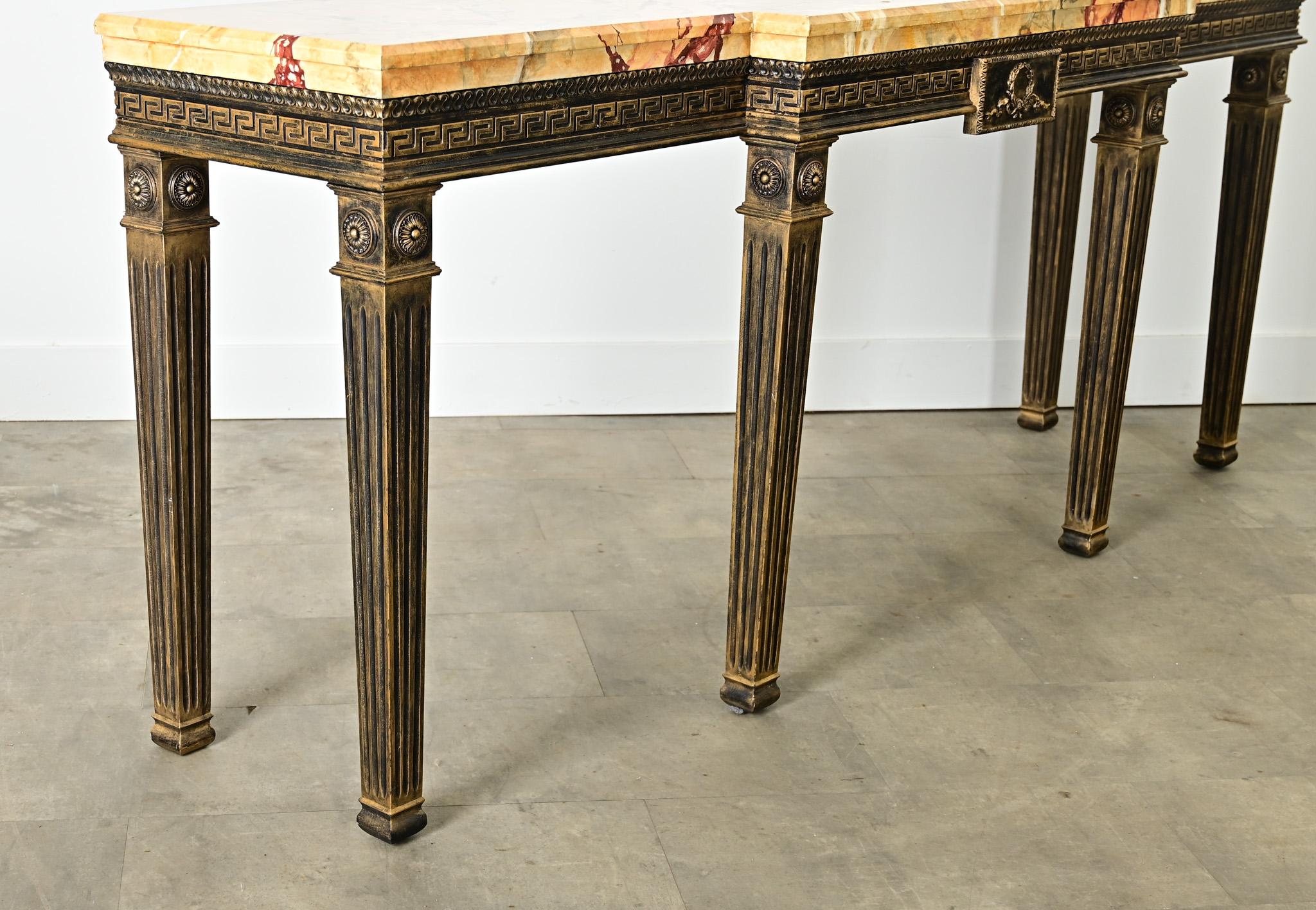 Dutch Vintage Louis XVI Faux Marble Console For Sale 10