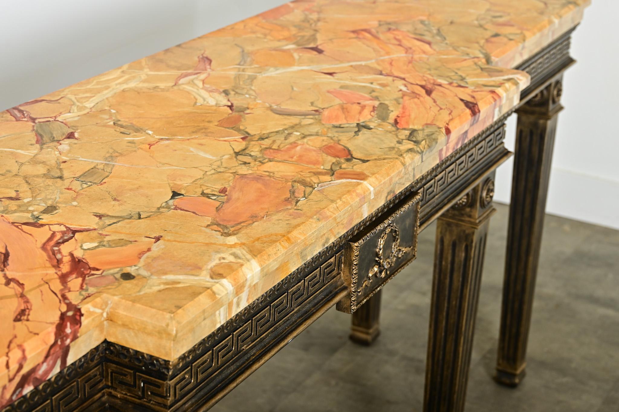 Dutch Vintage Louis XVI Faux Marble Console In Good Condition For Sale In Baton Rouge, LA