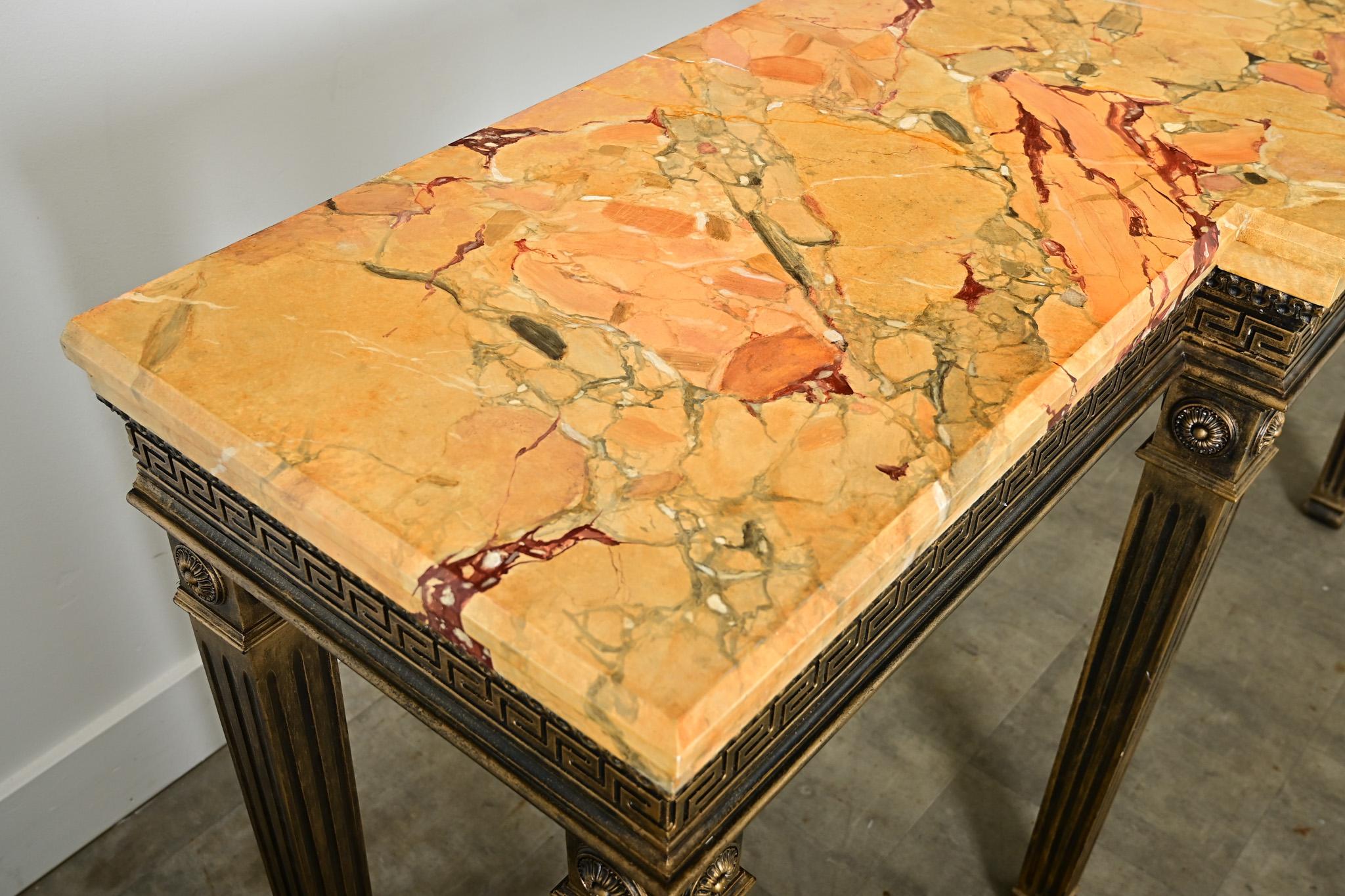 Dutch Vintage Louis XVI Faux Marble Console For Sale 1