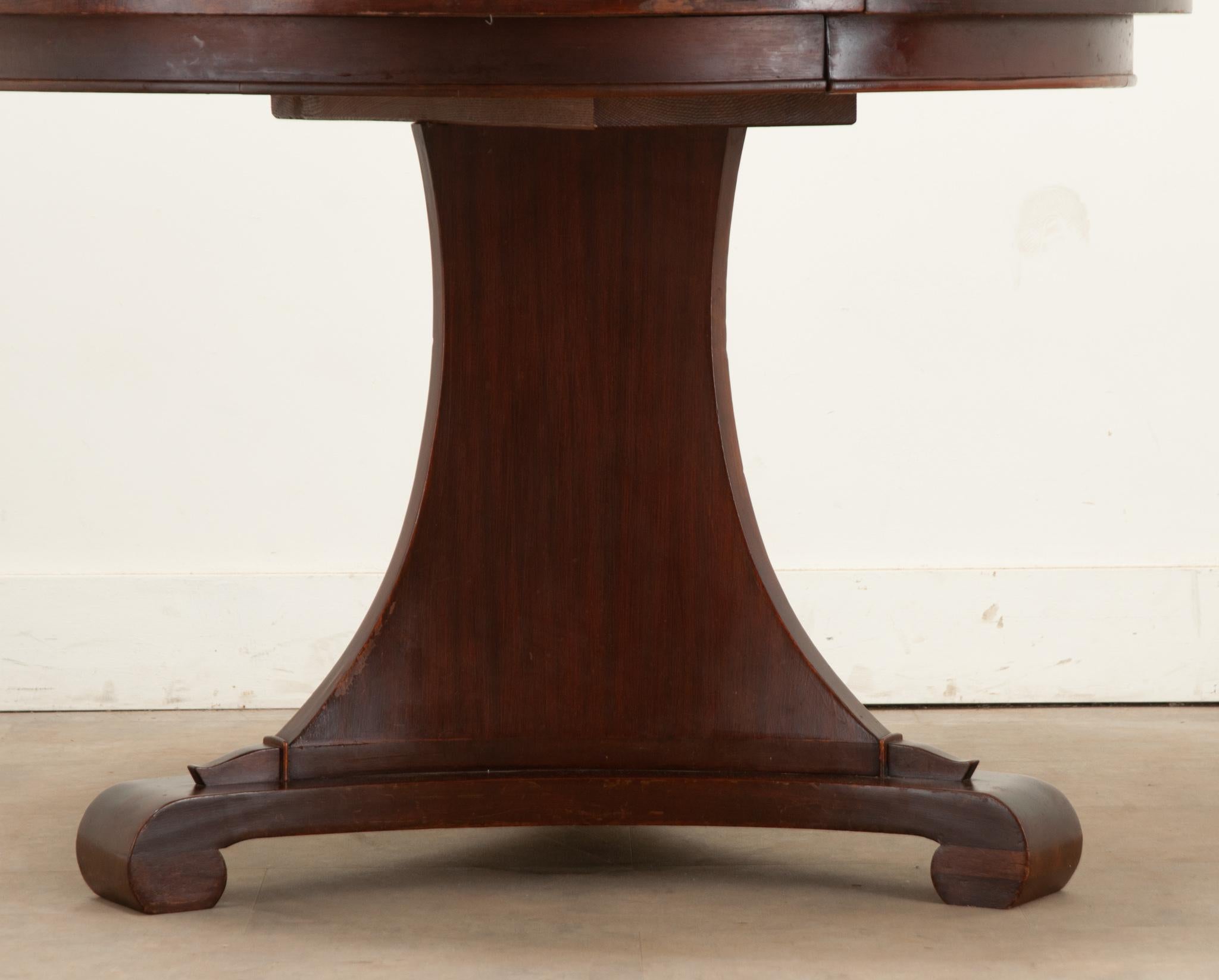 Hand-Carved Dutch Vintage Mahogany Extending Dining Table For Sale