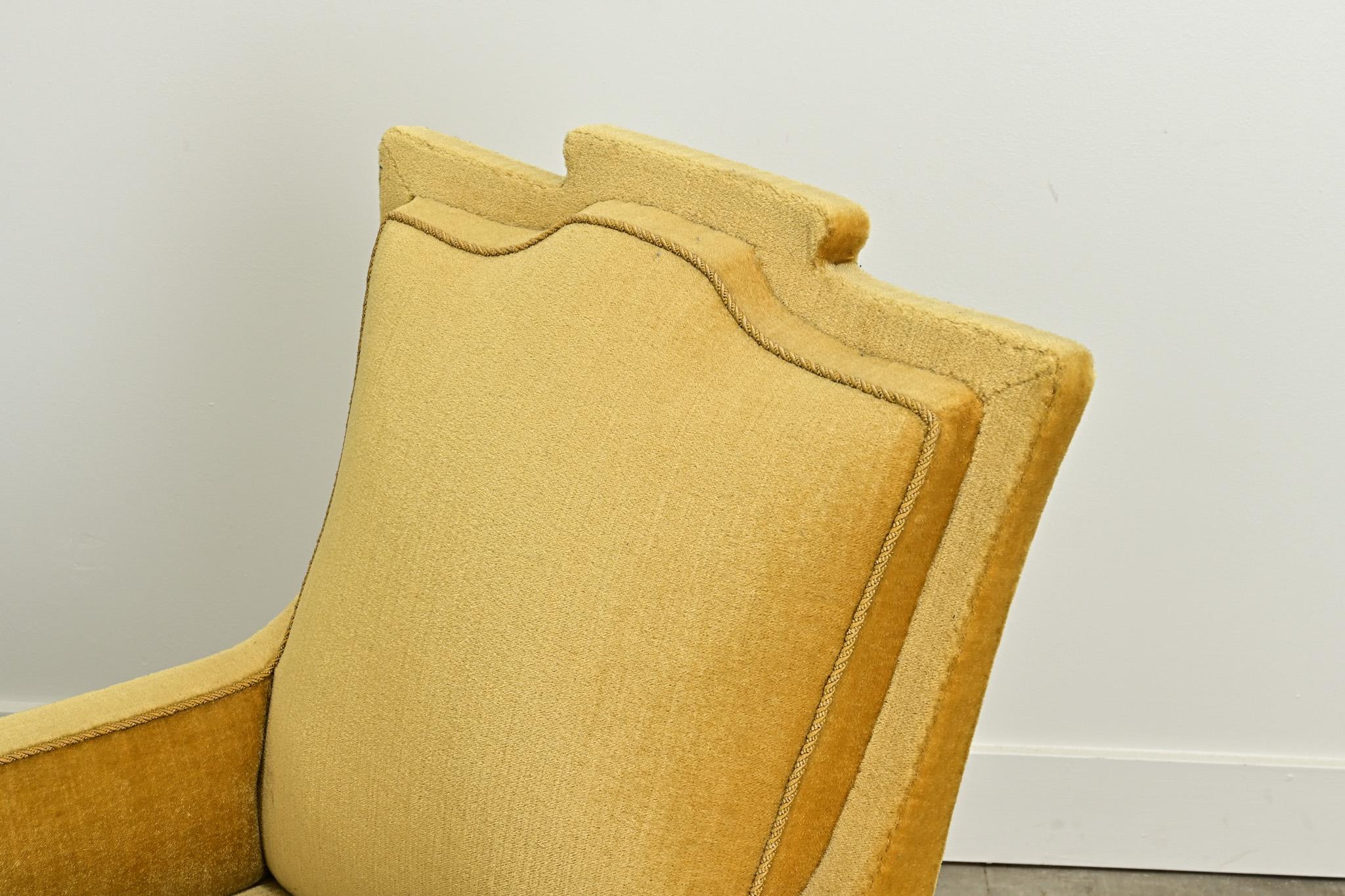 Dutch Vintage Mustard Mohair Armchair In Good Condition For Sale In Baton Rouge, LA