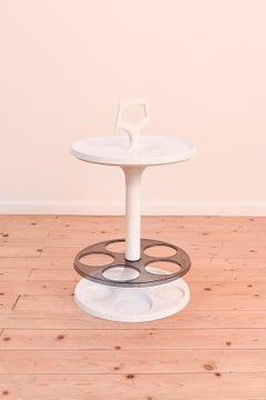 Niederländischer Vintage-Beistelltisch/Barwagen aus weißem Kunststoff im Raumzeitalter, von Marc Held fr Flair