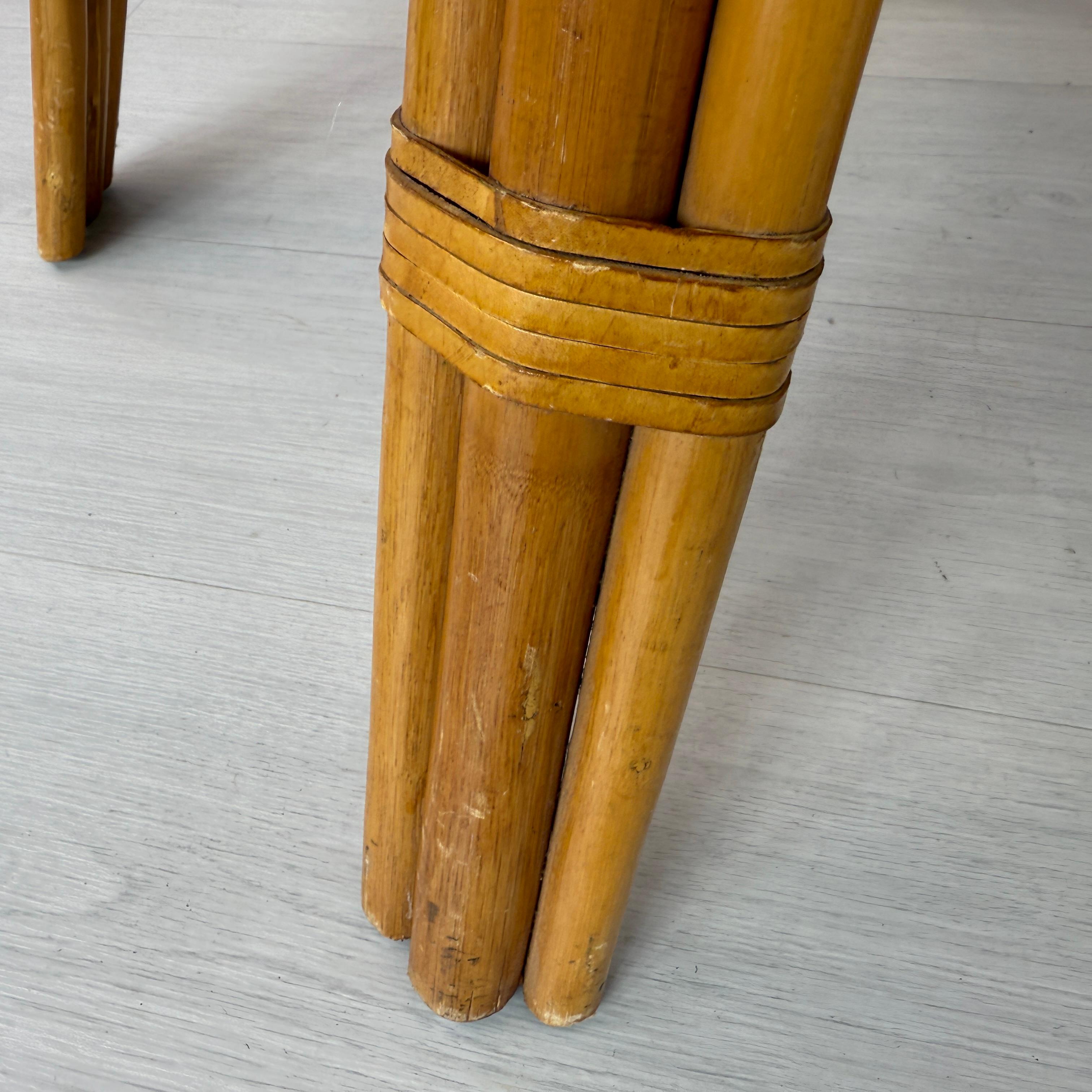 Chaises de salle à manger en osier Vintage By - Lot de 4 en vente 4
