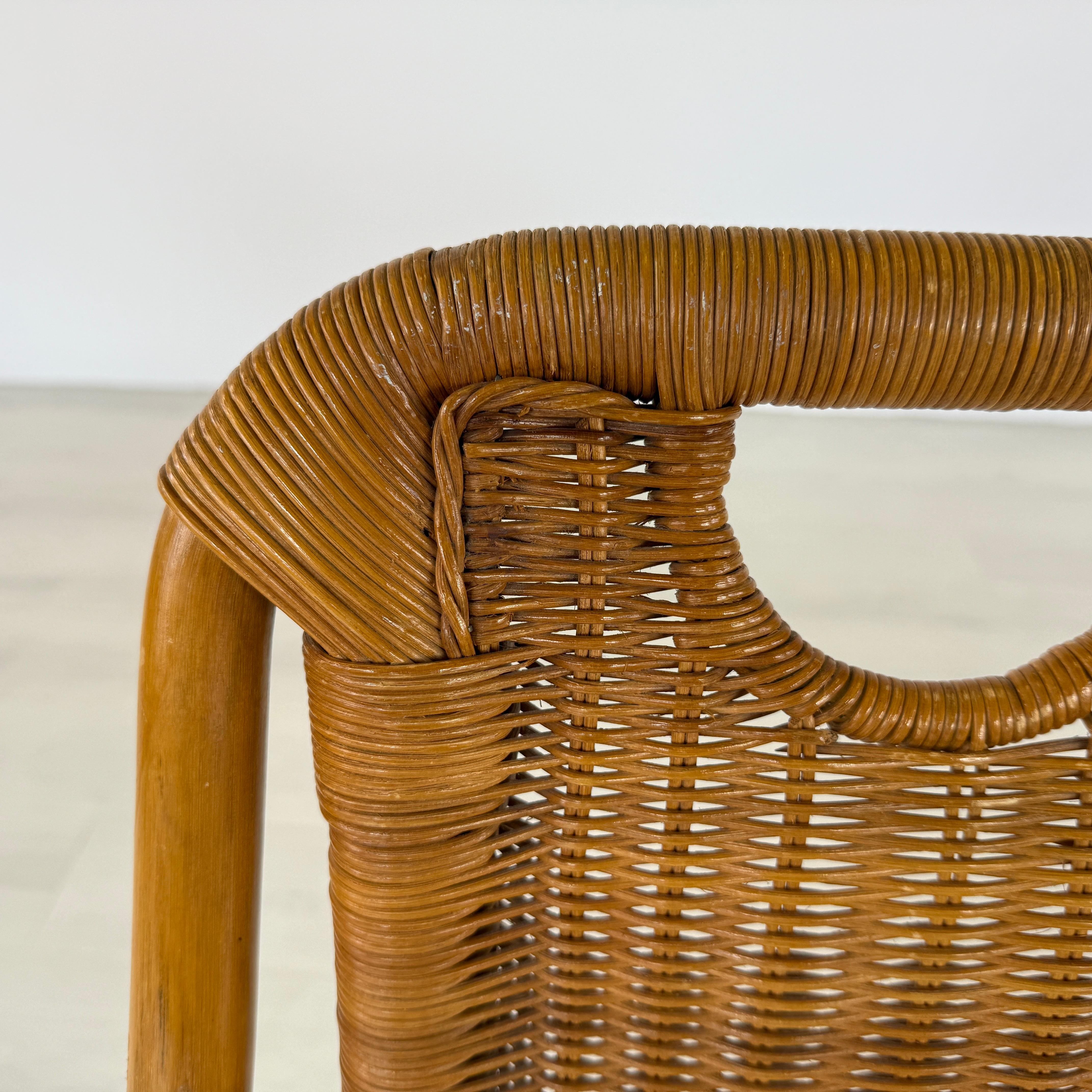 Chaises de salle à manger en osier Vintage By - Lot de 4 en vente 5